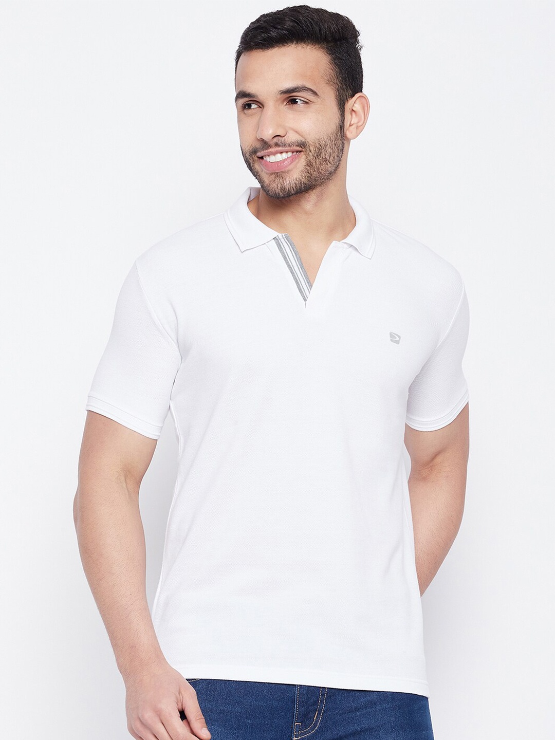 

Duke Polo Collar Cotton T-shirt, White