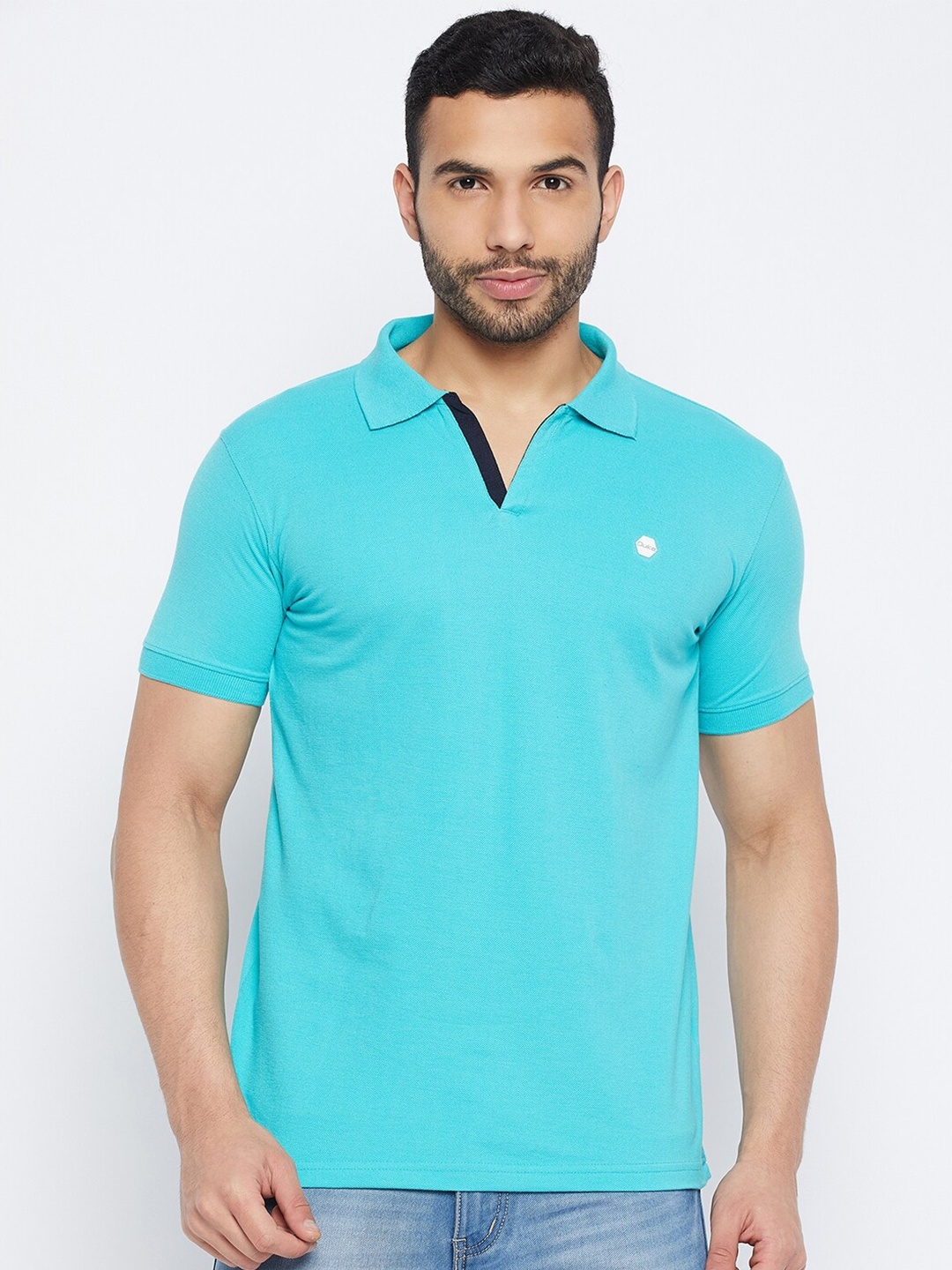 

Duke Polo Collar Cotton Slim Fit T-shirt, Turquoise blue