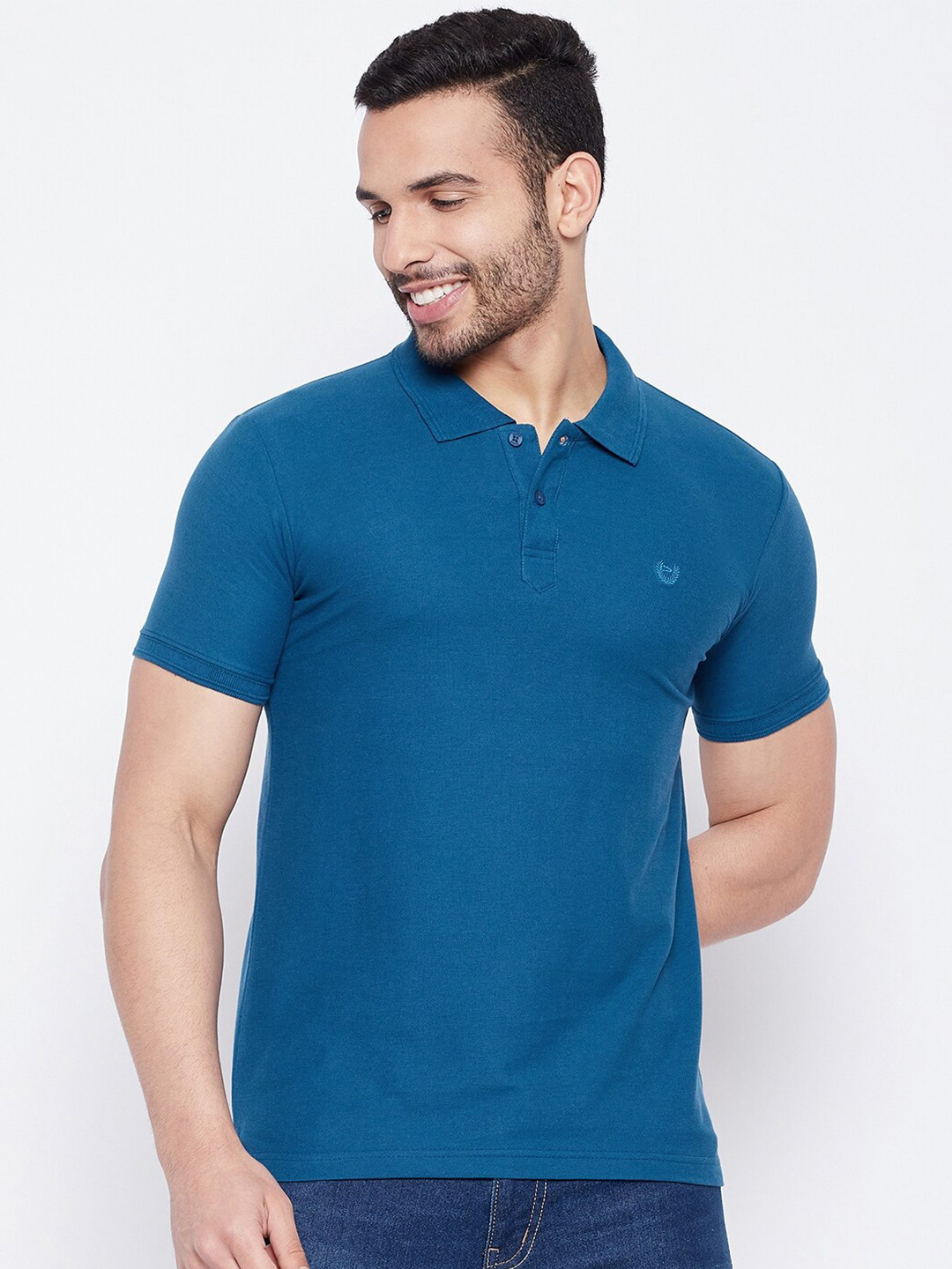 

Duke Polo Collar Slim Fit Cotton T-shirt, Blue