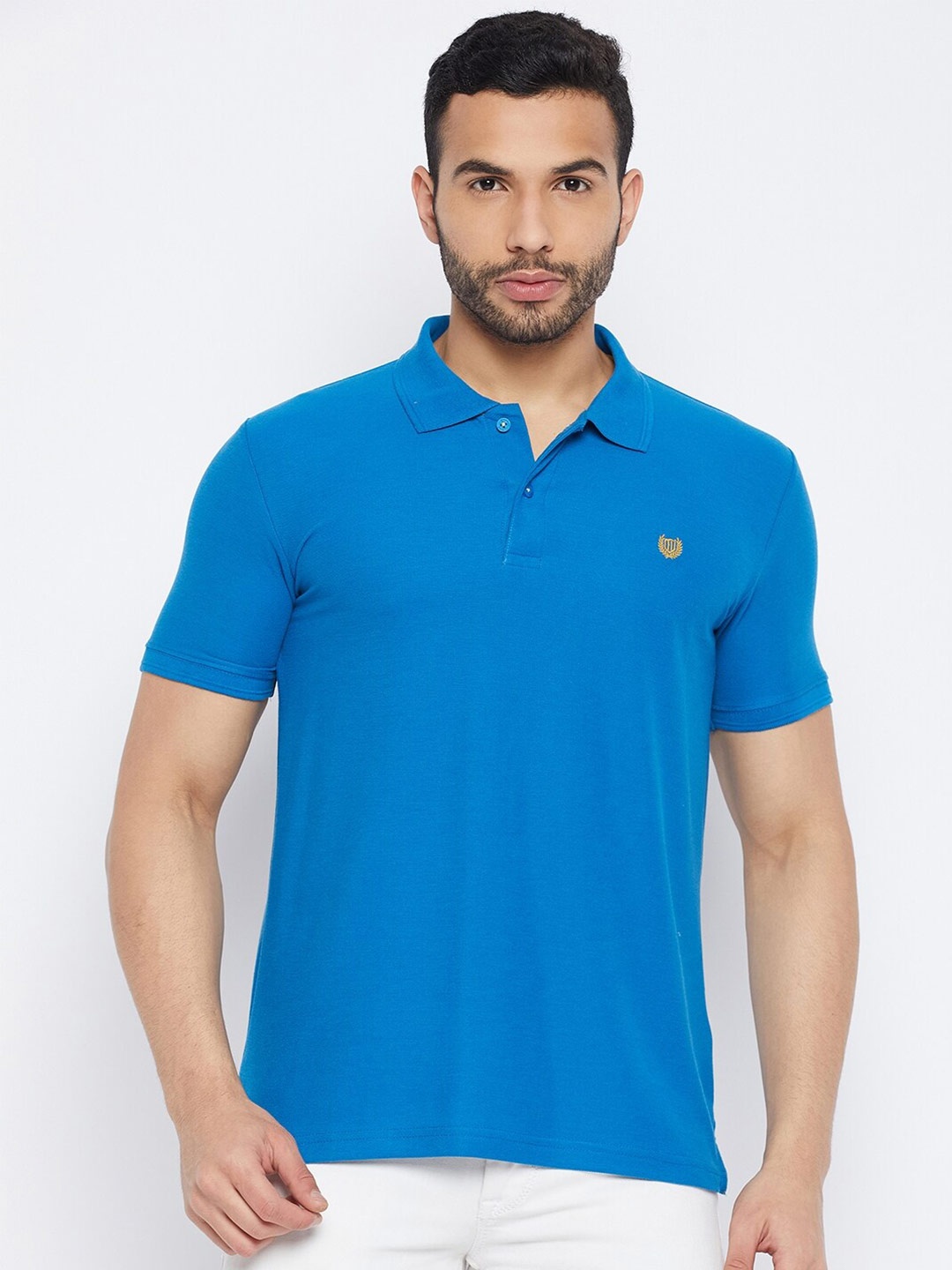 

Duke Polo Collar Short Sleeve Slim Fit Cotton T-shirt, Blue