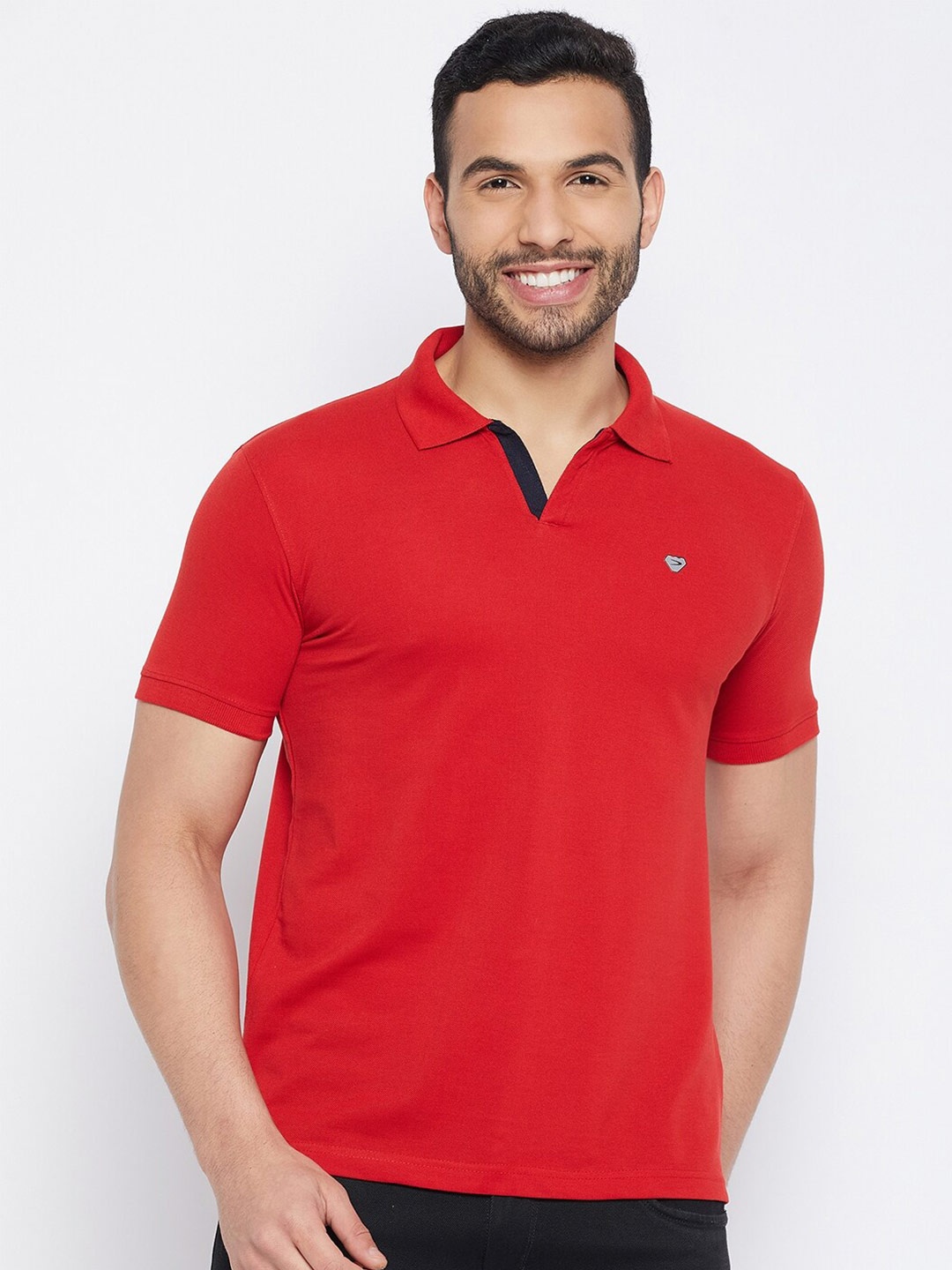 

Duke Polo Collar Slim Fit Cotton T-shirt, Red