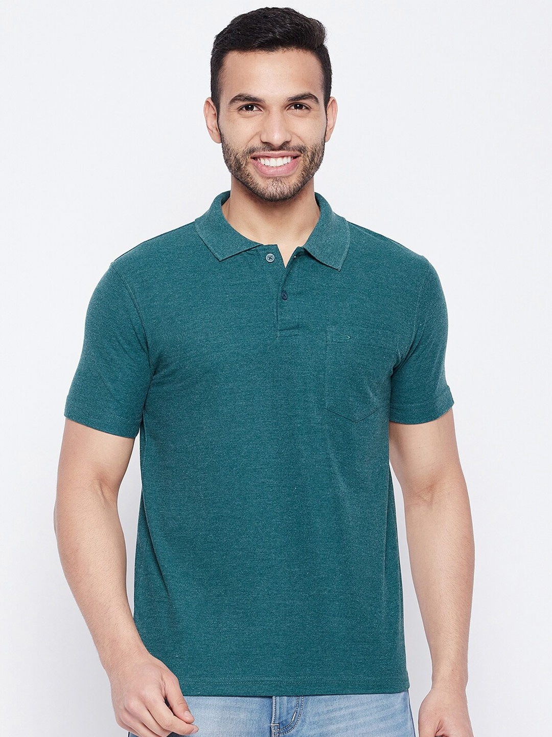

Duke Polo Collar Cotton T-shirt, Teal
