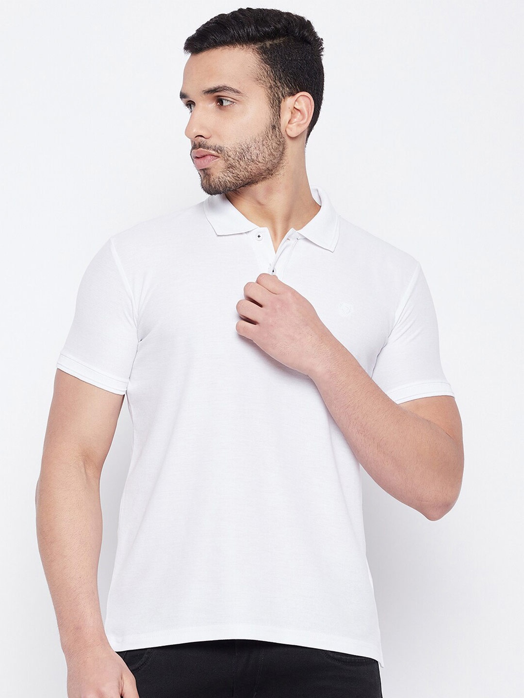 

Duke Polo Collar Cotton T-shirt, White