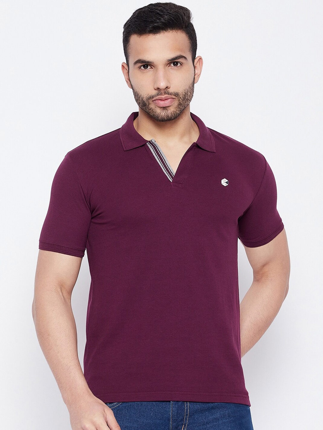 

Duke Polo Collar Slim Fit Cotton T-shirt, Purple