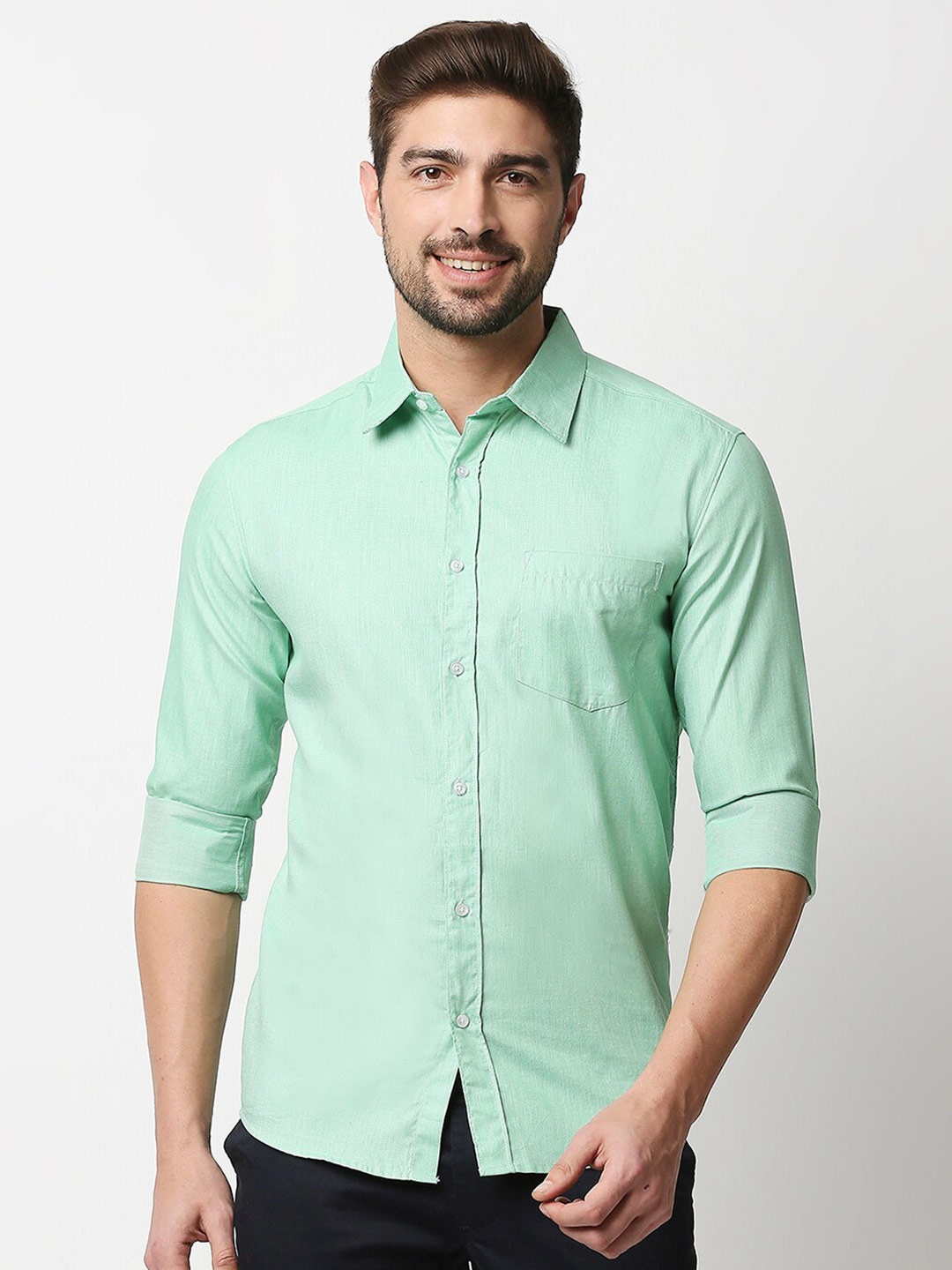 

MOD ECRU Slim Fit Casual Shirt, Green