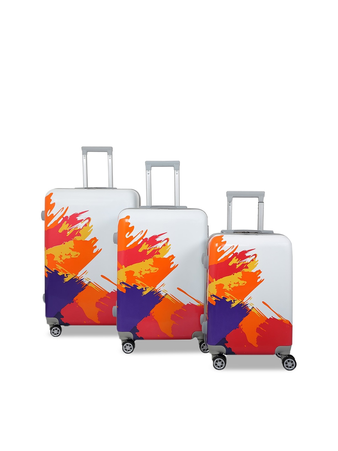 

Polo Class Set Of 3 Printed Hard-Sided Trolley Suitcases, Orange