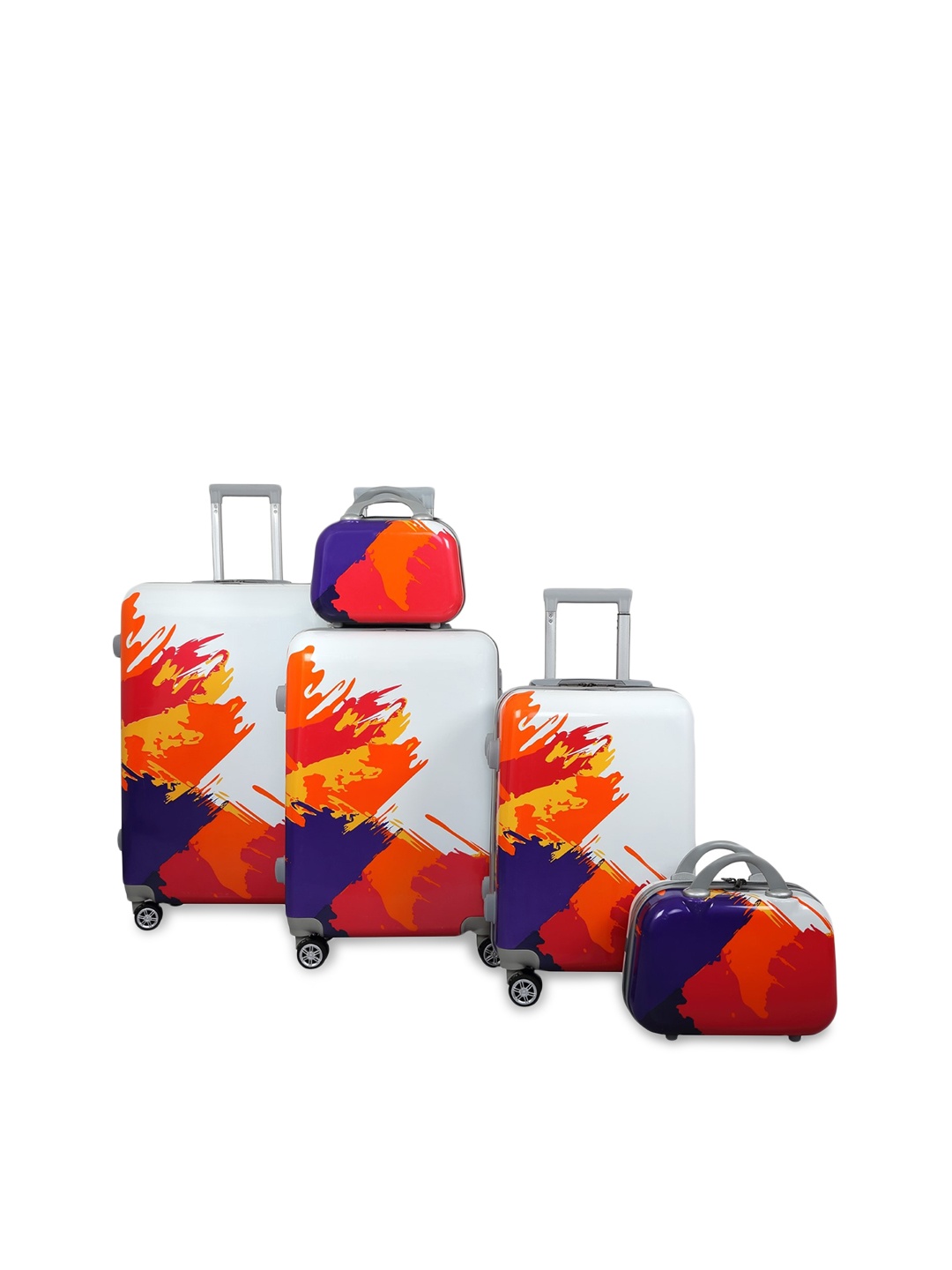 

Polo Class Set Of 5 Printed Hard-Sided Trolley Bag, Orange