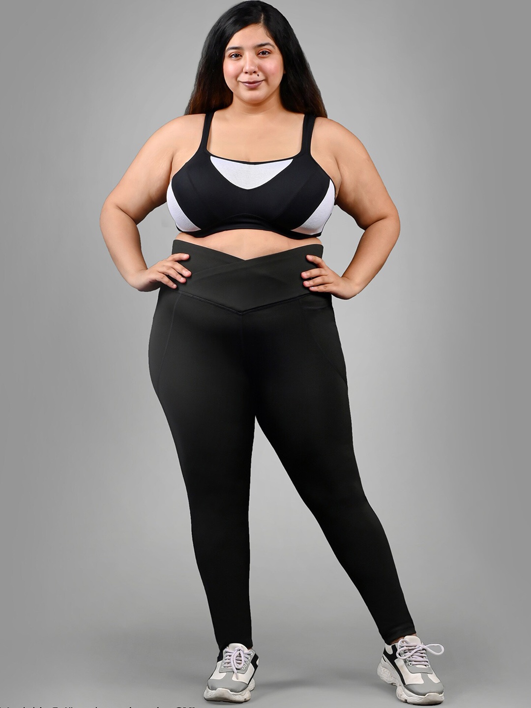 

Bellofox Women Plus Size High-Rise Criss-Cross Tights, Black