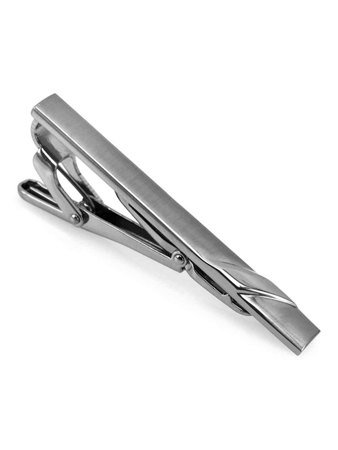 Peora Silver Plated Regular Tie Pin, Grey