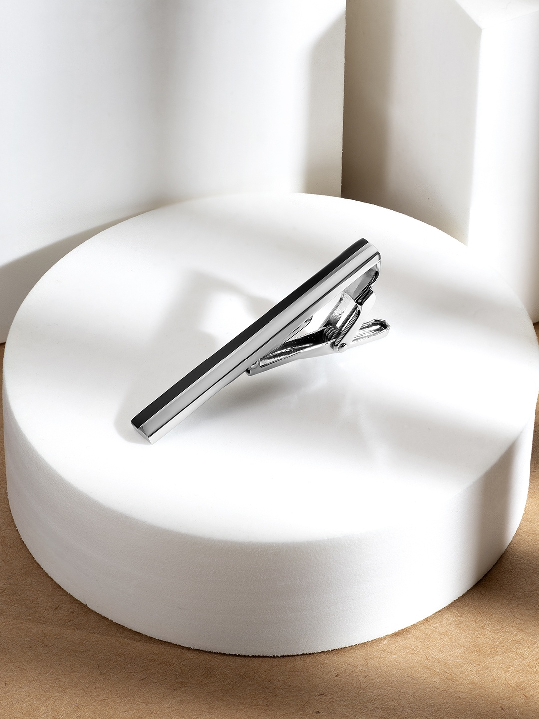 

Peora Silver-Plated Satin Two Tone Tie Pin