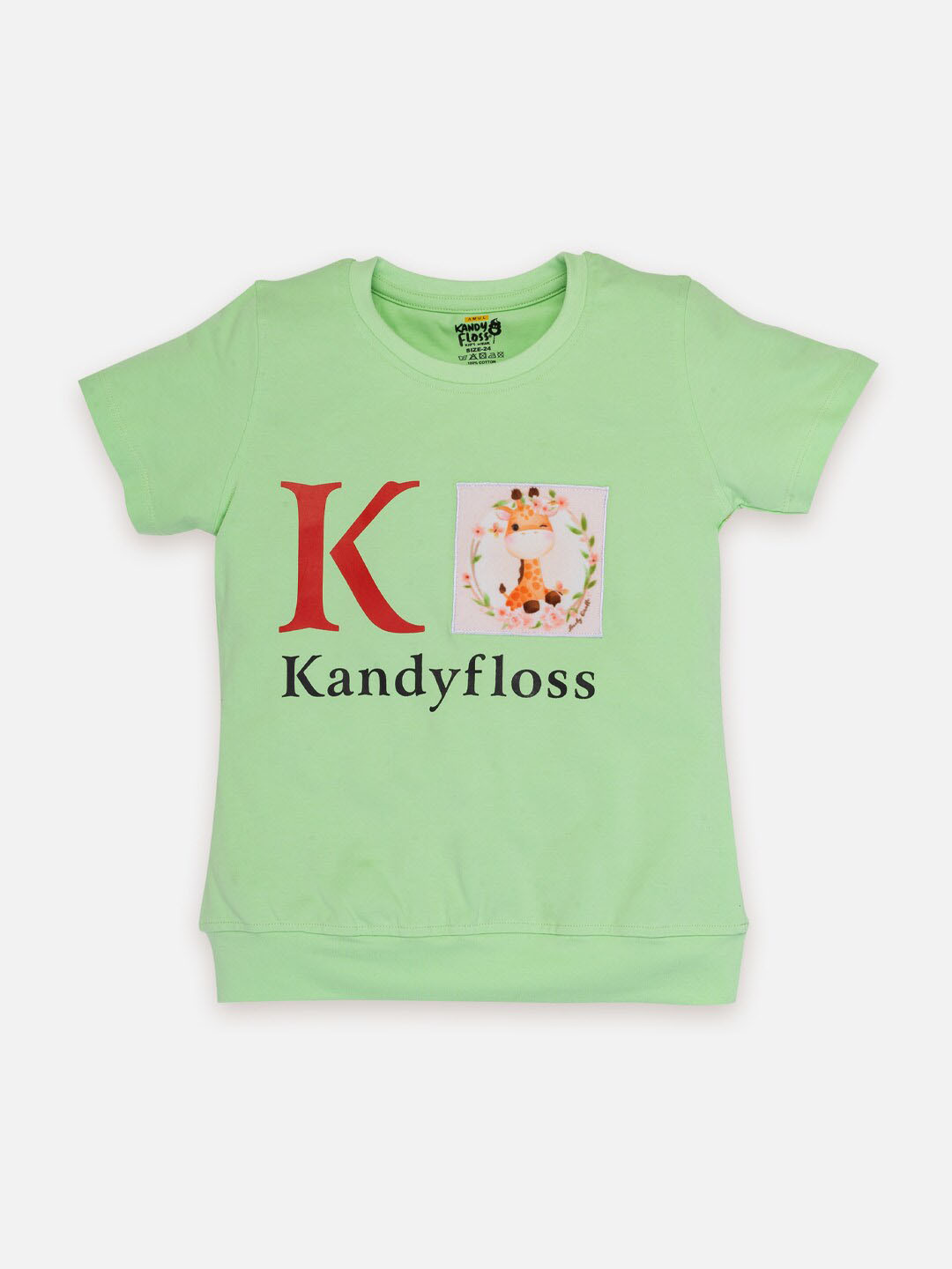 

AMUL Kandyfloss Girls Typography Printed Cotton T-shirt, Green