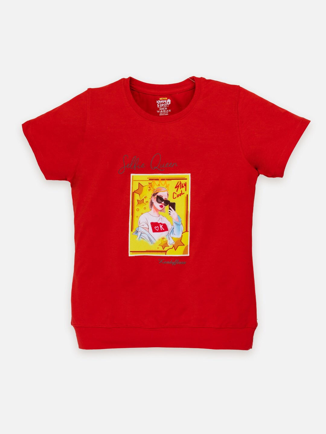 

AMUL Kandyfloss Girls Graphic Printed Pure Cotton T-shirt, Red