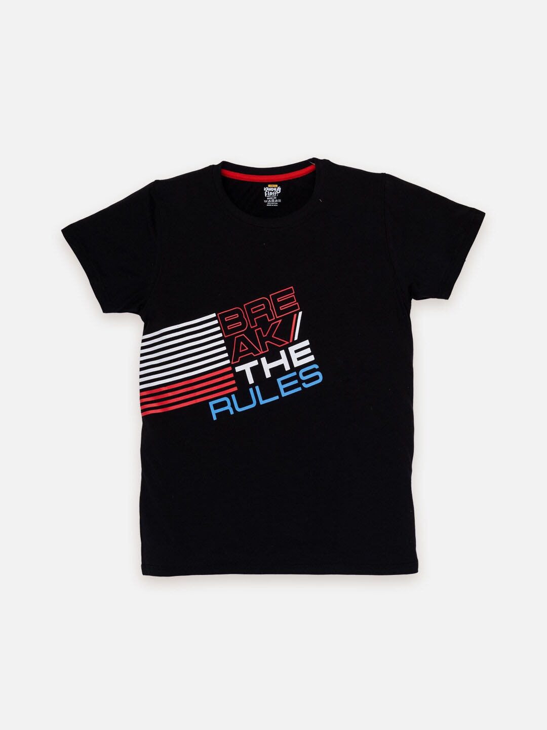 

AMUL Kandyfloss Boys Typography Printed Cotton T-shirt, Black