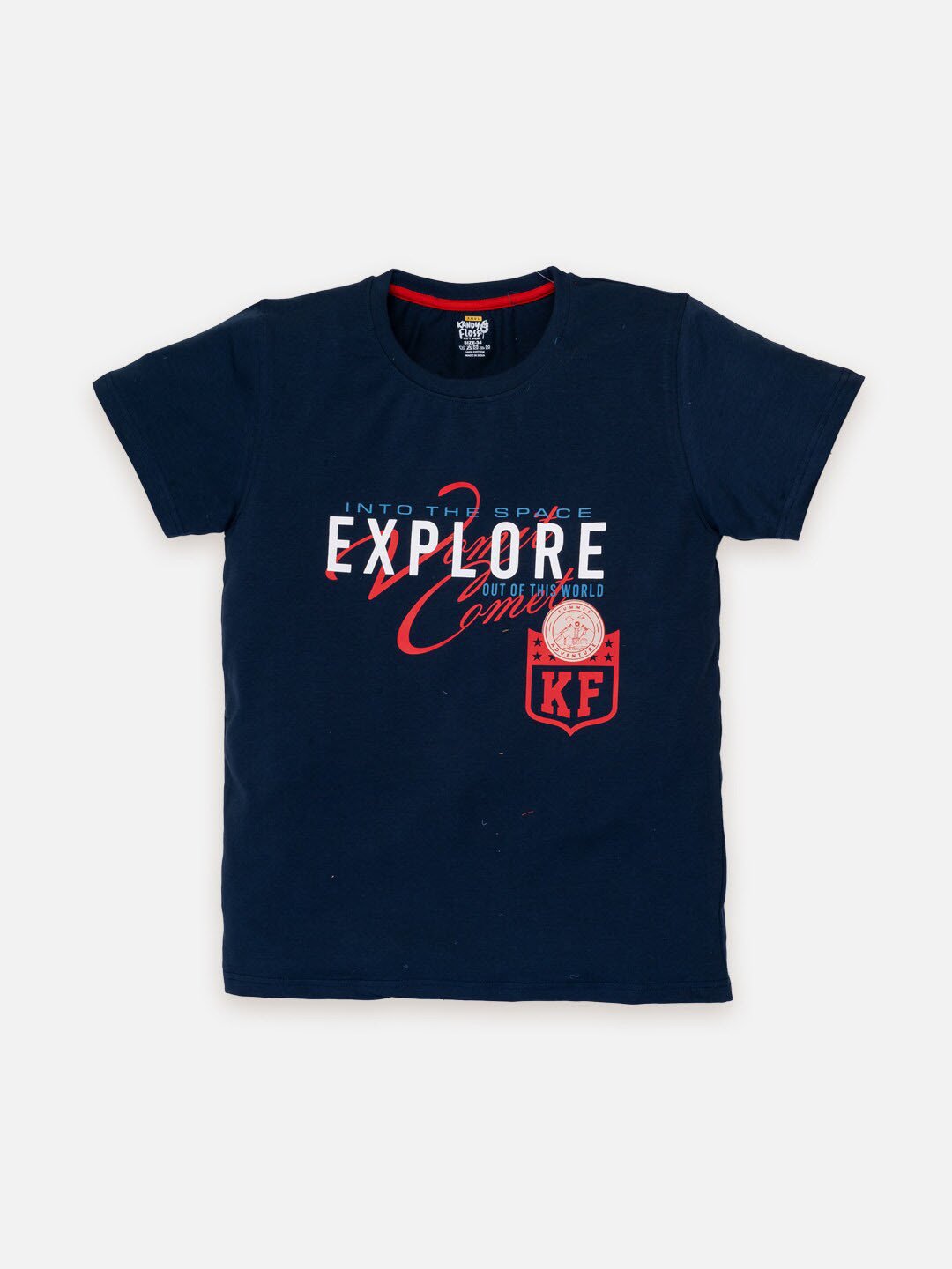 

AMUL Kandyfloss Boys Typography Printed Cotton T-shirt, Navy blue