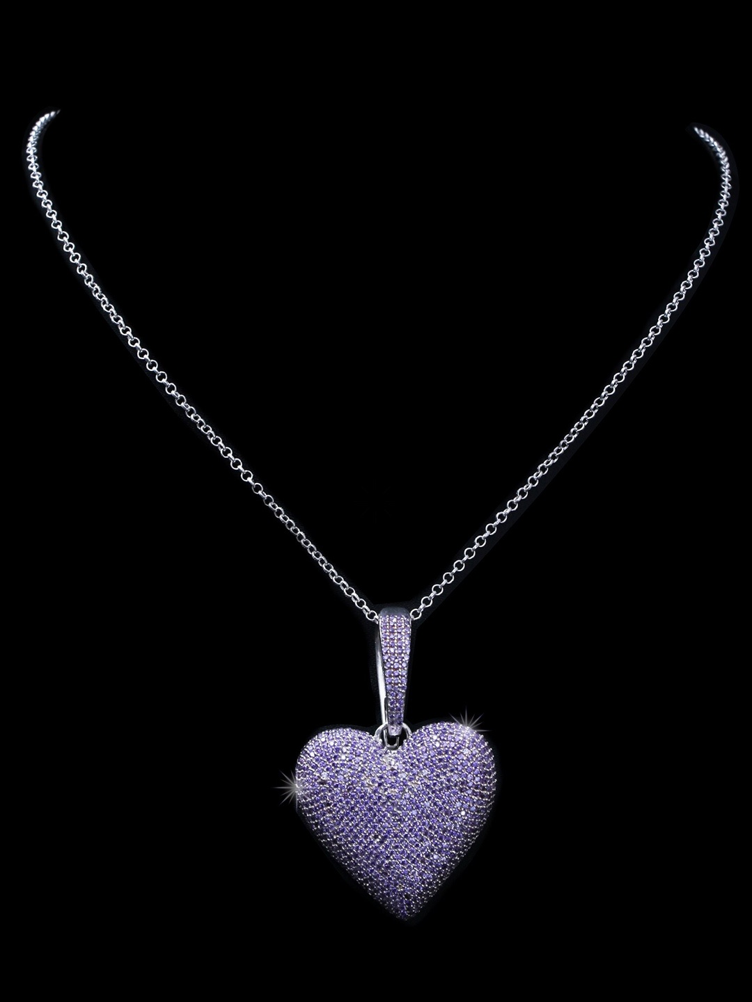 

HIFLYER JEWELS 925 Sterling Silver Stone-Studded Pendant With Chain