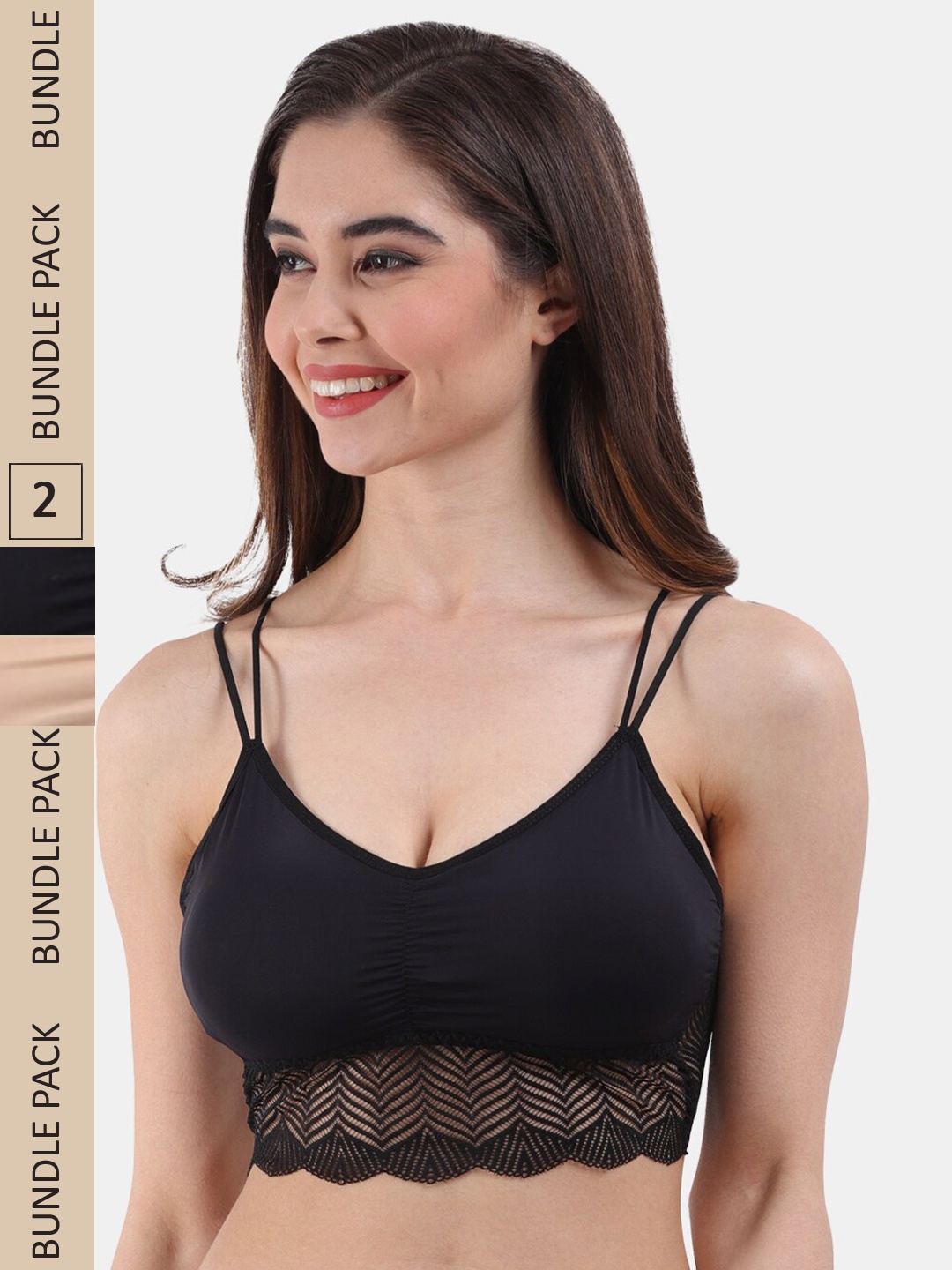 

Amour Secret Pack Of 2 All Day Comfort Seamless Bralette Bra, Black