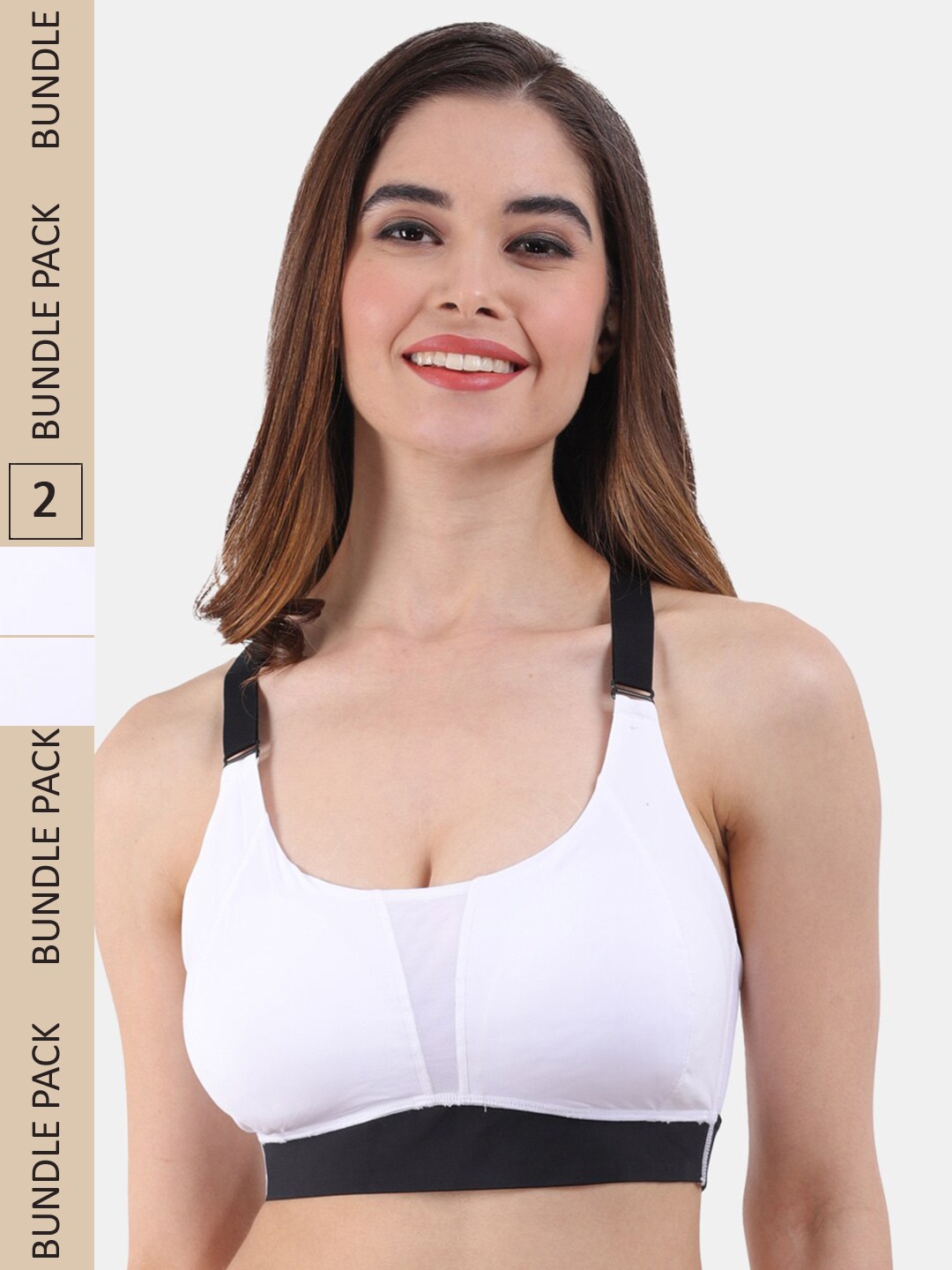 

Amour Secret Pack Of 2 Lightly Padded All Day Comfort Dry-Fit Sports Bra, White