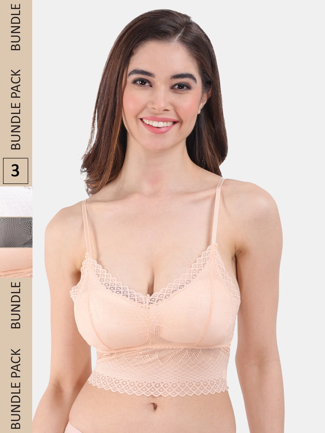 

Amour Secret Pack of 3 Lightly Padded All Day Comfort Seamless Bralette, Green