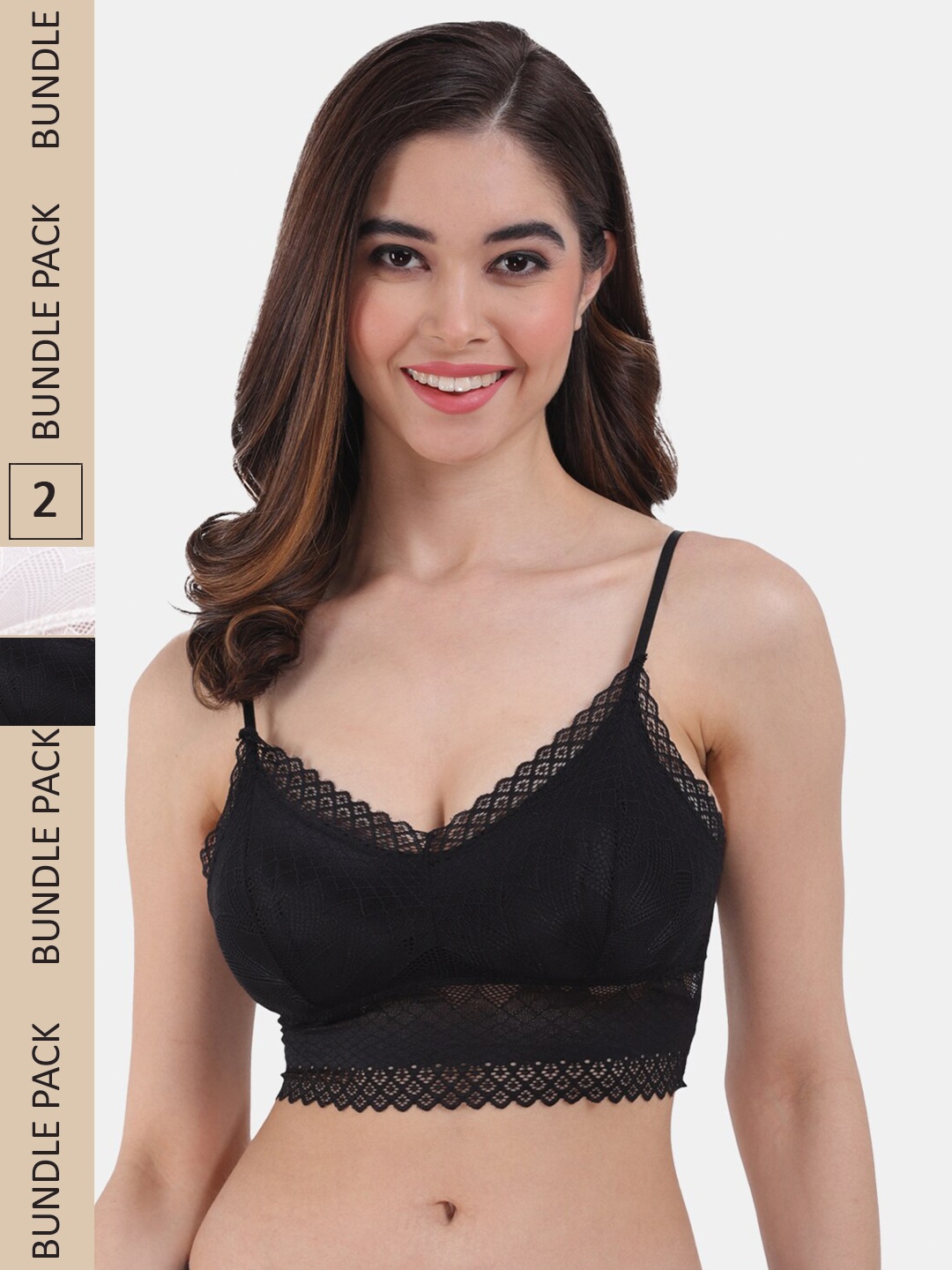 

Amour Secret Pack of 2 Lightly Padded All Day Comfort Seamless Bralette, Black