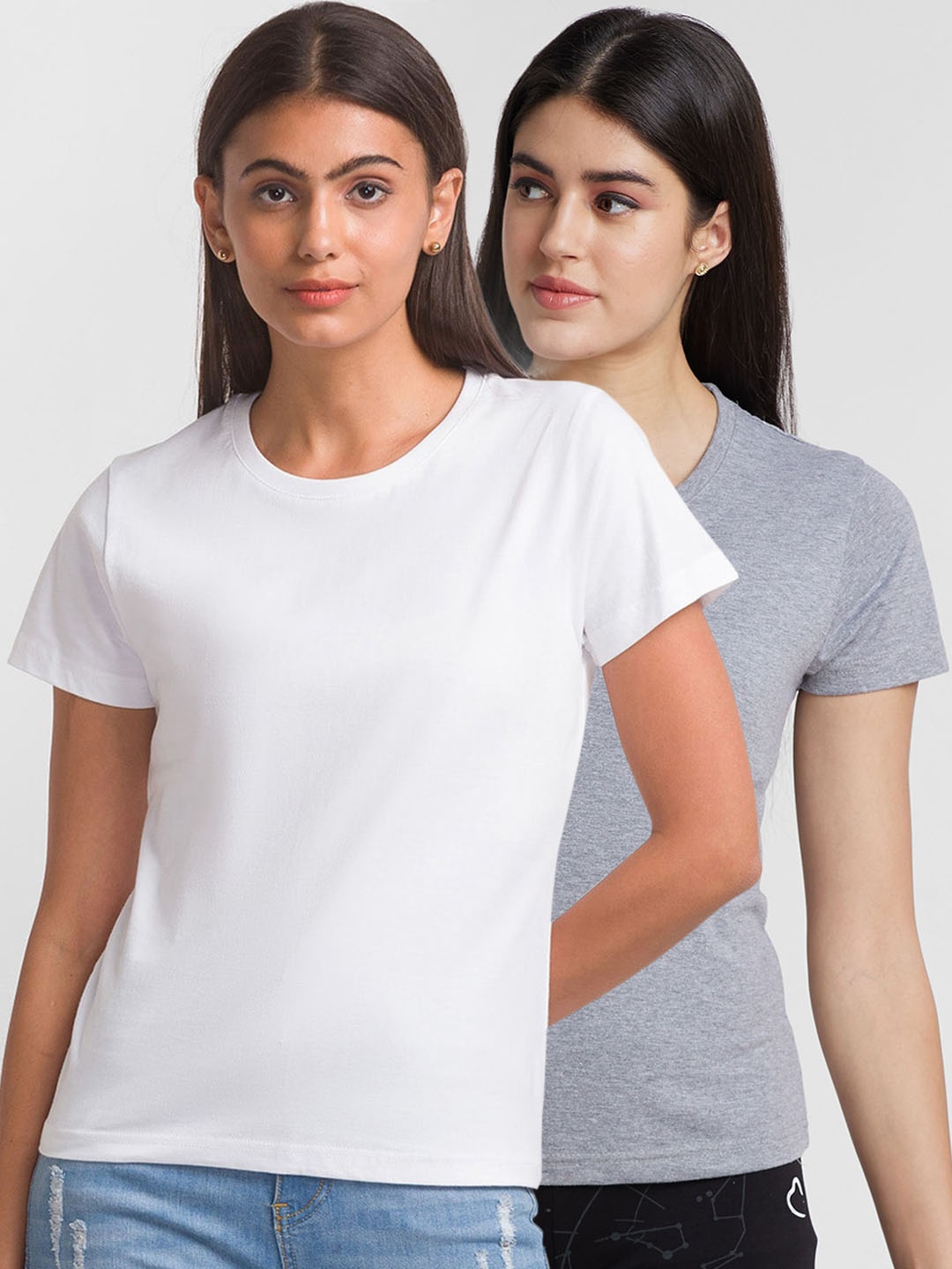

NOIRA Pack Of 2 Cotton T-shirt, White