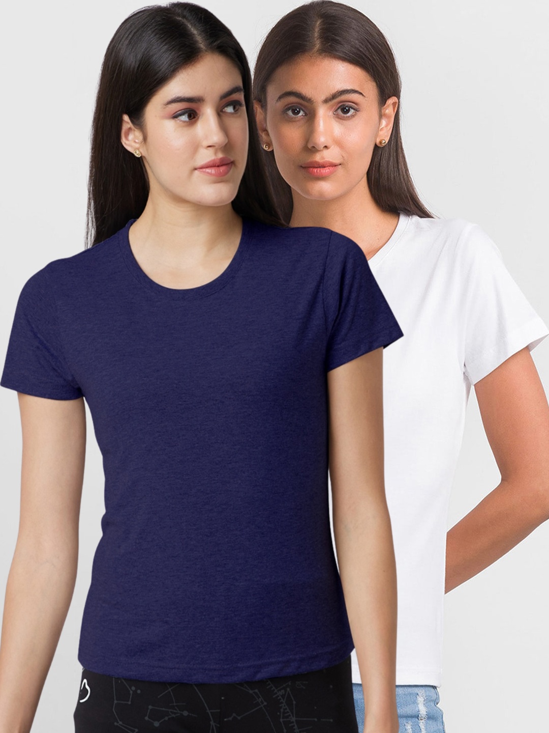 

NOIRA Pack Of 2 Cotton T-shirt, White