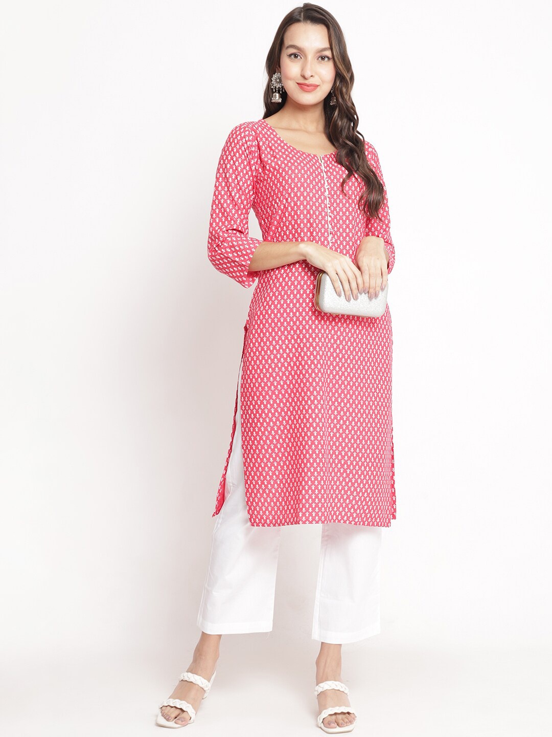 

Jinfo Ethnic Motifs Printed Kurta, Peach