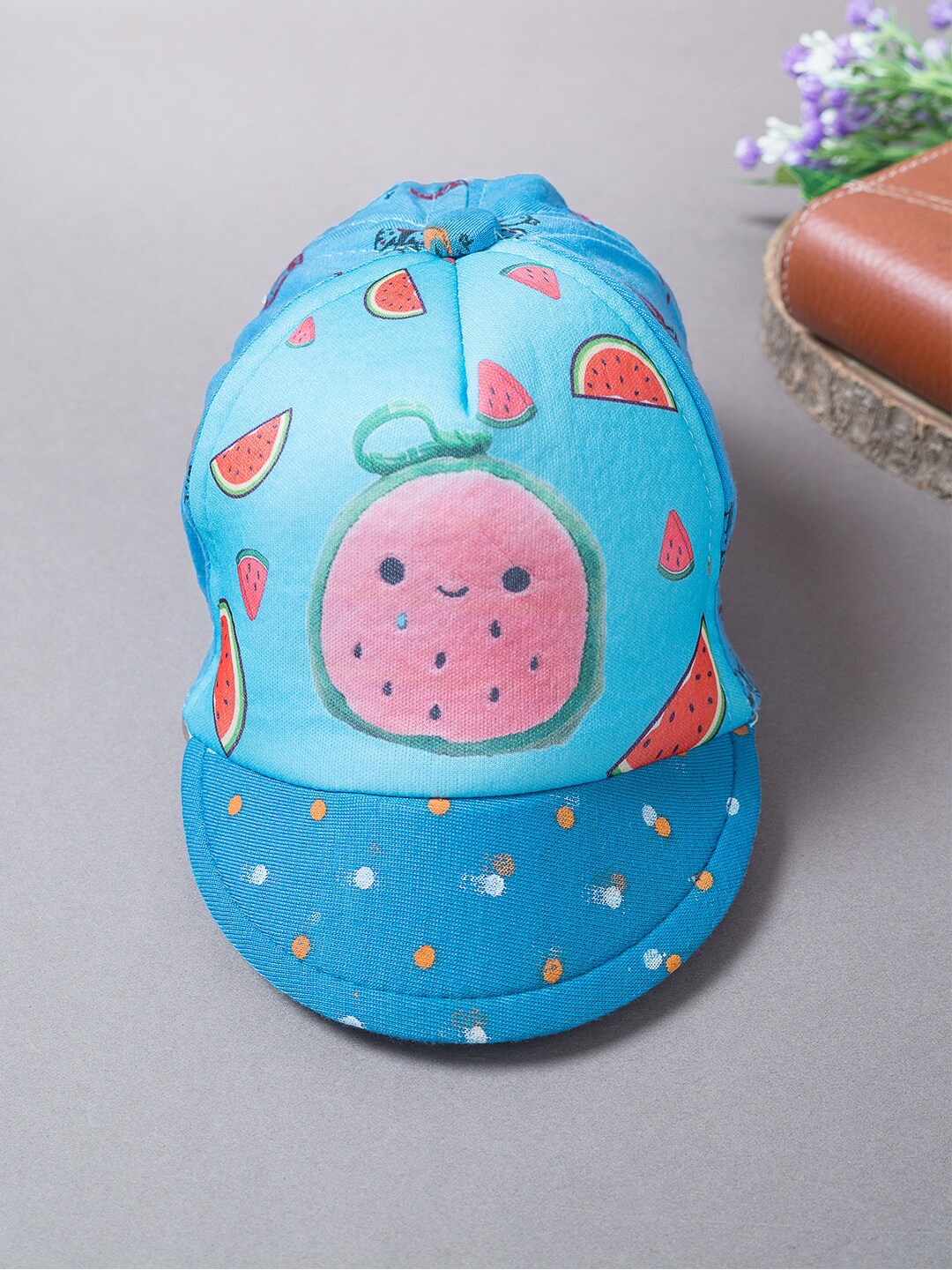 

Golden Peacock Boys Printed Cotton Snapback Cap, Blue