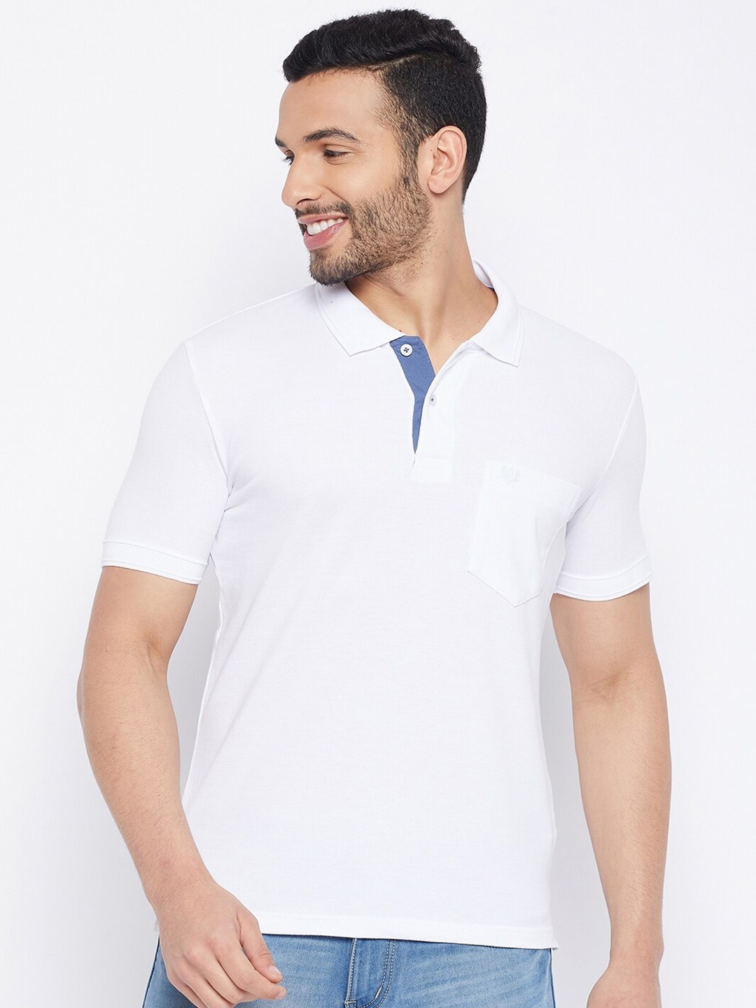 

Duke Polo Collar Cotton T-shirt, White
