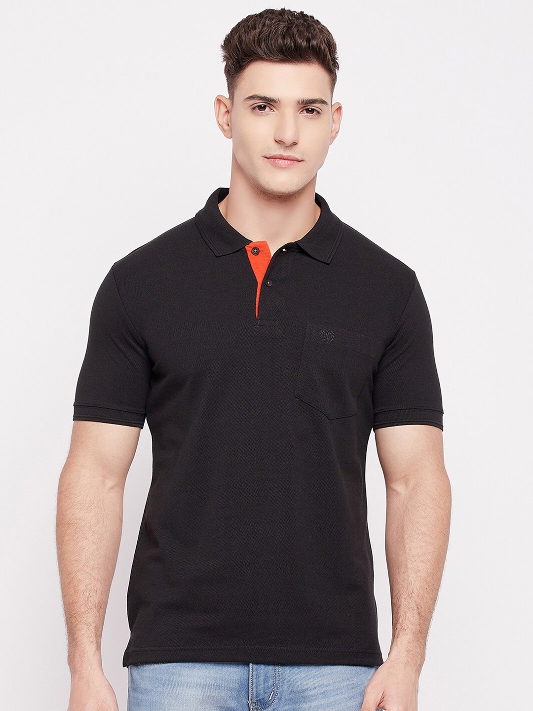 

Duke Polo Collar Cotton T-shirt, Black