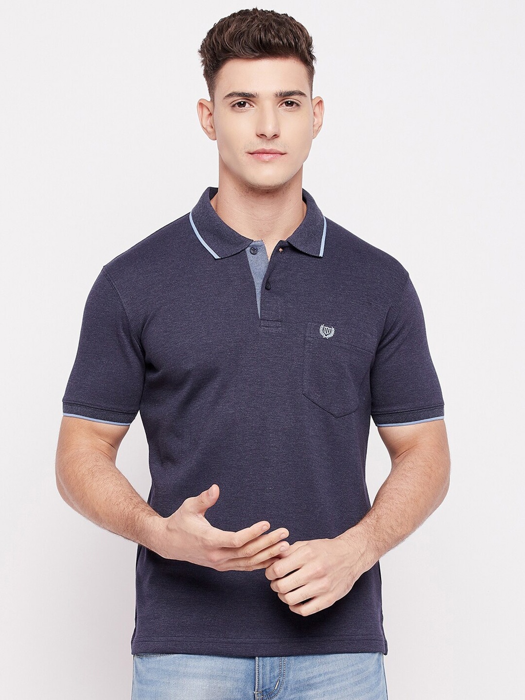 

Duke Polo Collar Cotton T-shirt, Navy blue