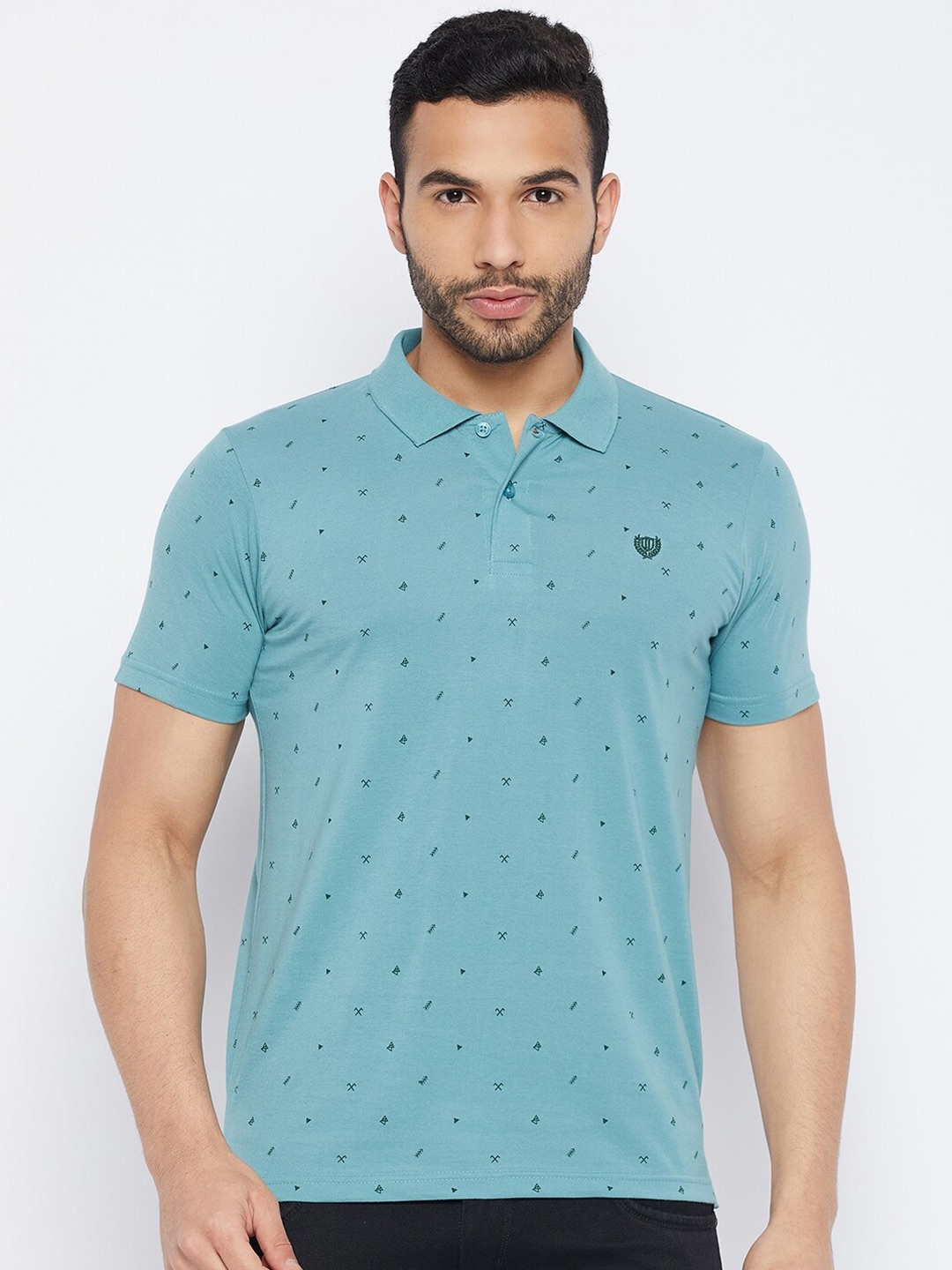 

Duke Conversational Printed Cotton T-shirt, Teal