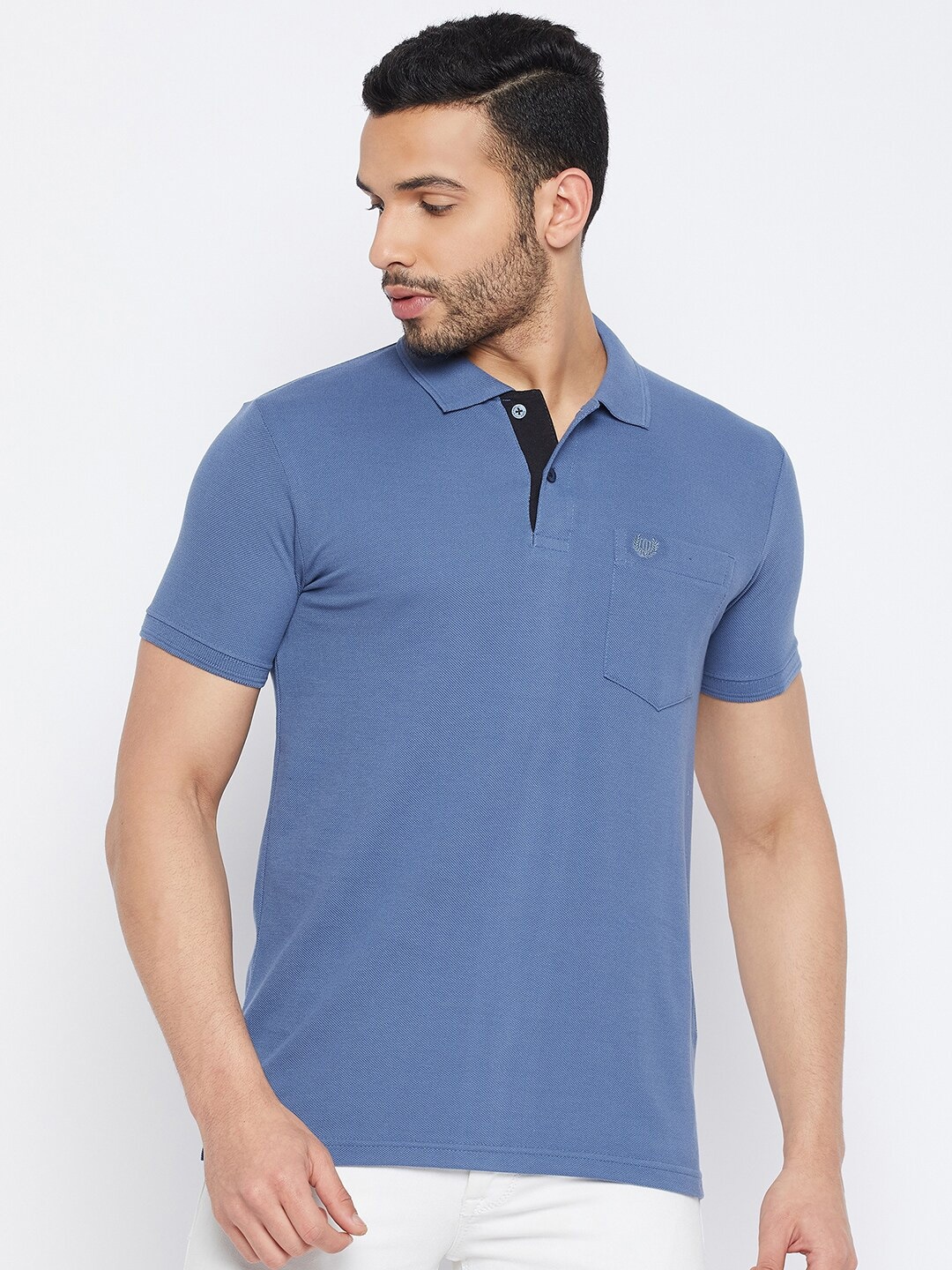 

Duke Polo Collar Slim Fit Cotton T-shirt, Blue
