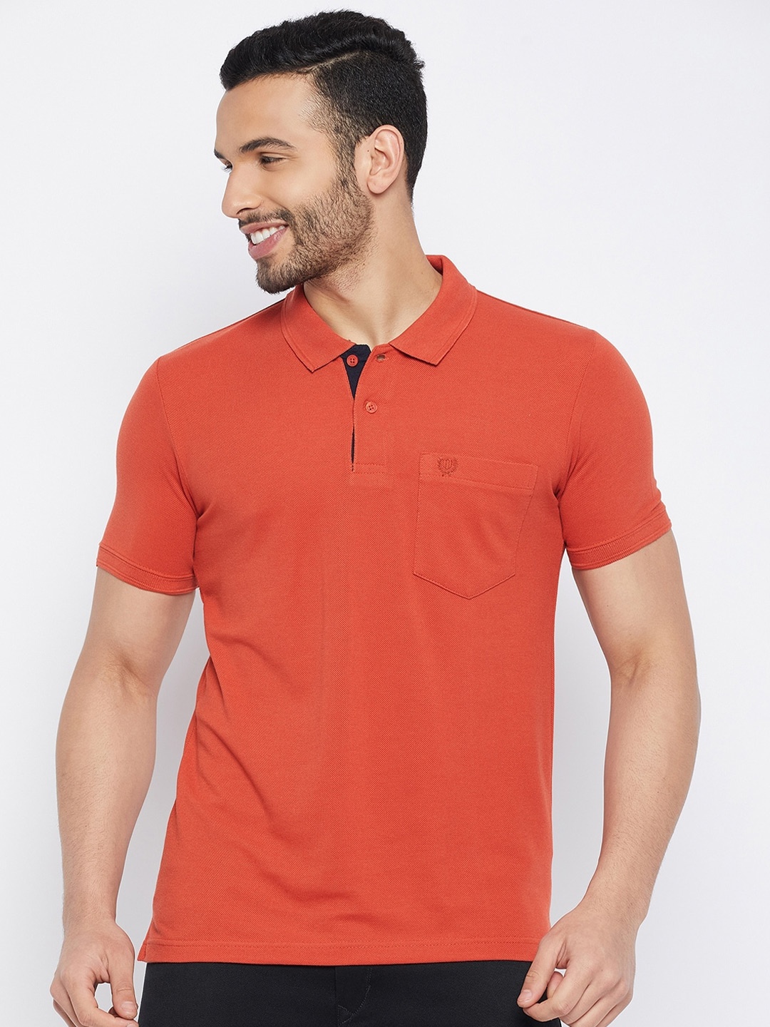 

Duke Polo Collar Cotton T-shirt, Rust