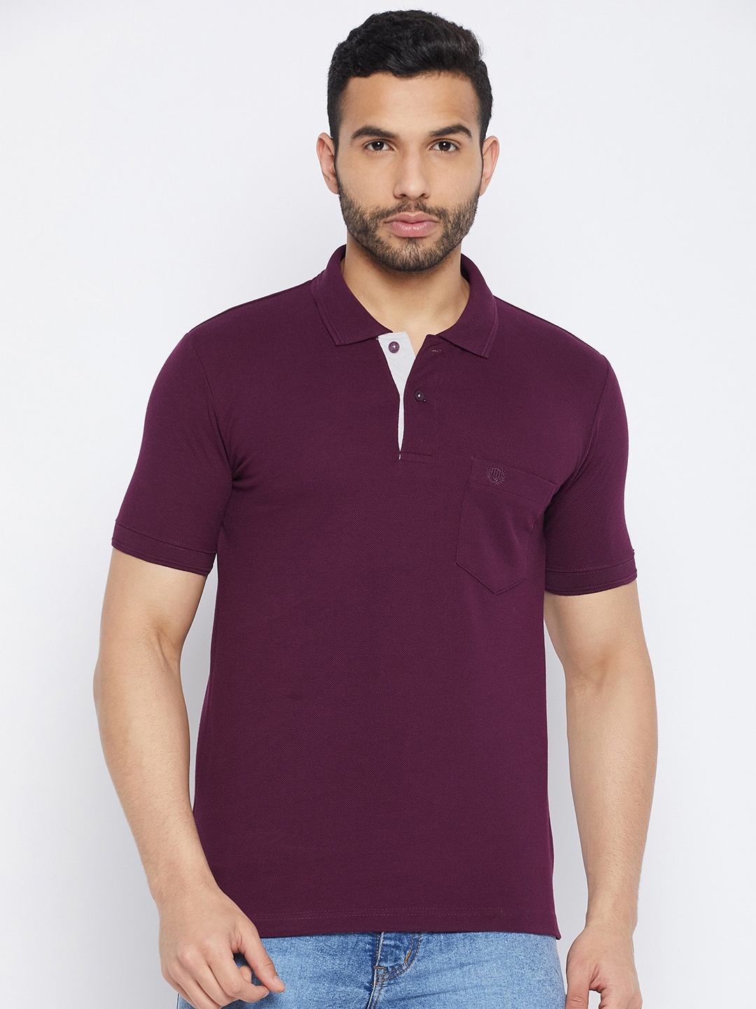 Duke Polo Collar Cotton T-shirt, Purple