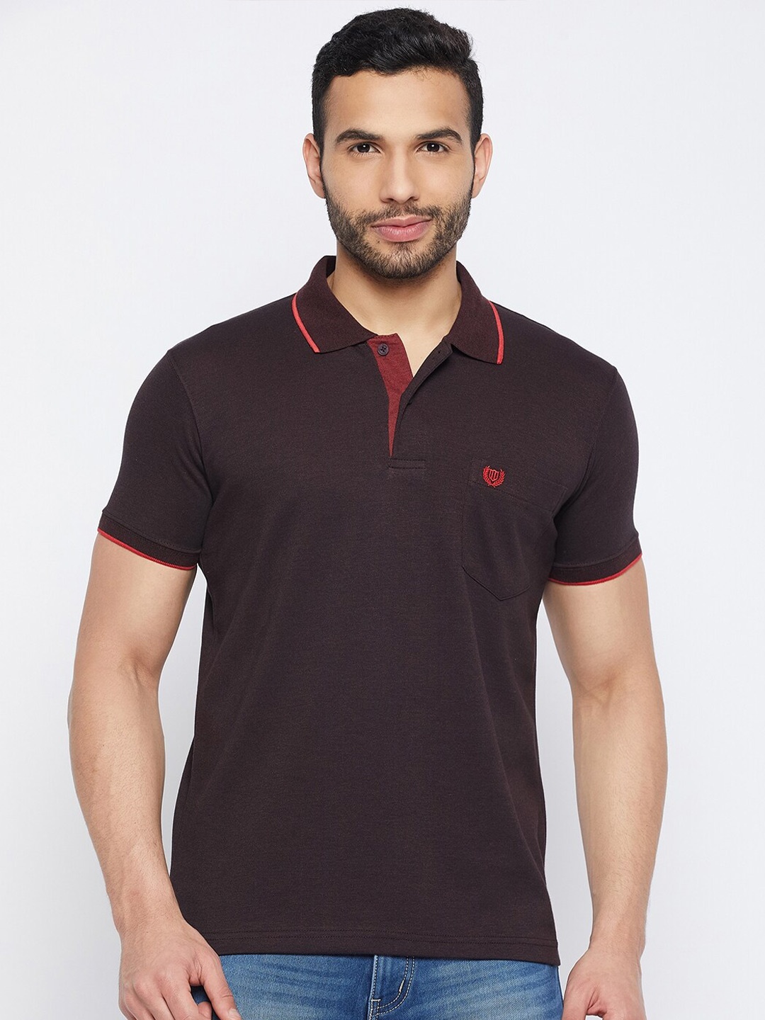 

Duke Polo Collar Cotton T-shirt, Brown