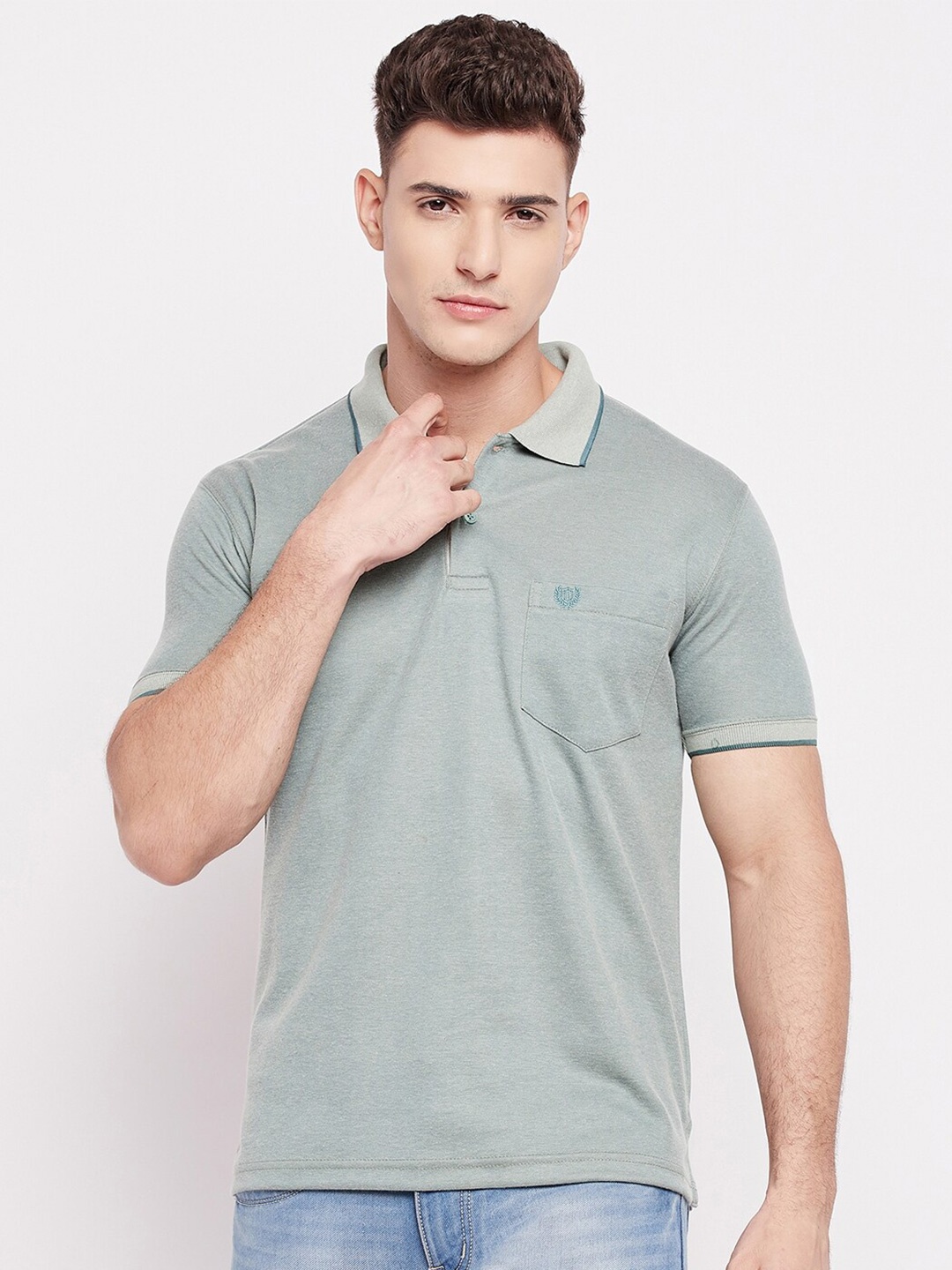 

Duke Polo Collar Cotton T-shirt, Green