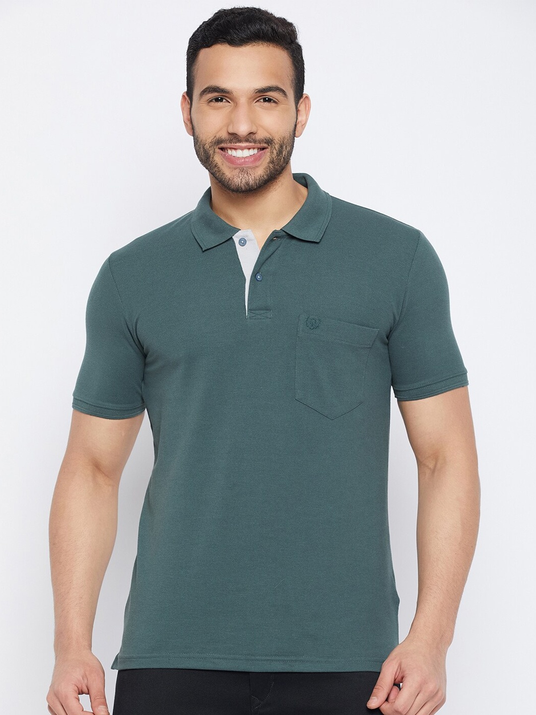 

Duke Polo Collar Cotton T-shirt, Green