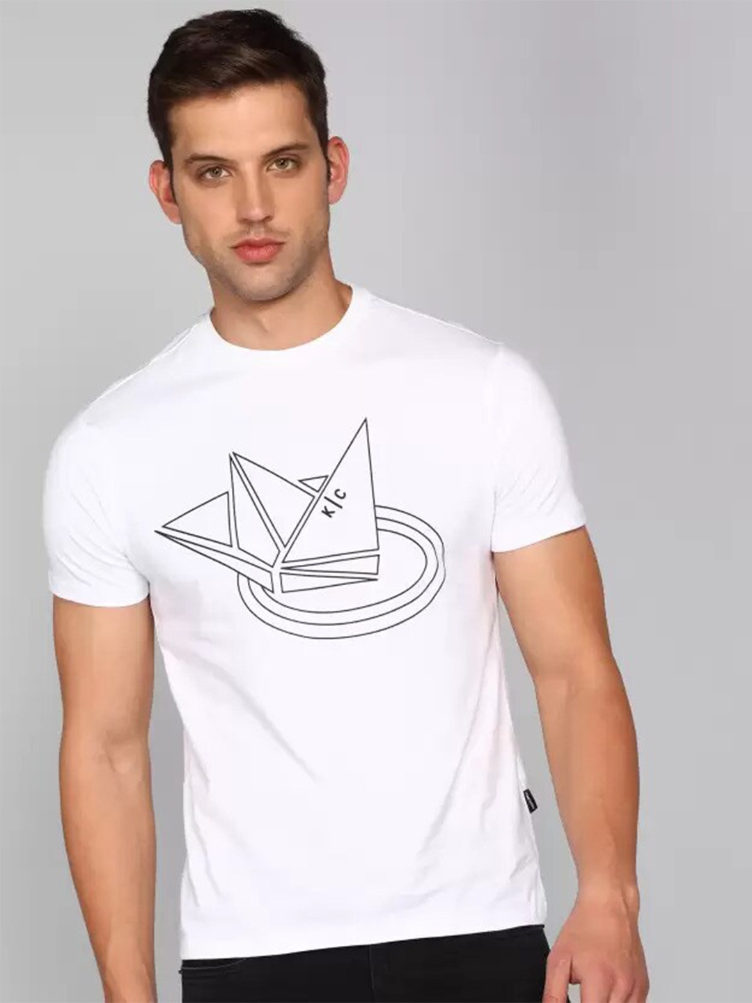 

Kenneth Cole Graphic Printed Slim Fit Cotton T-Shirt, White
