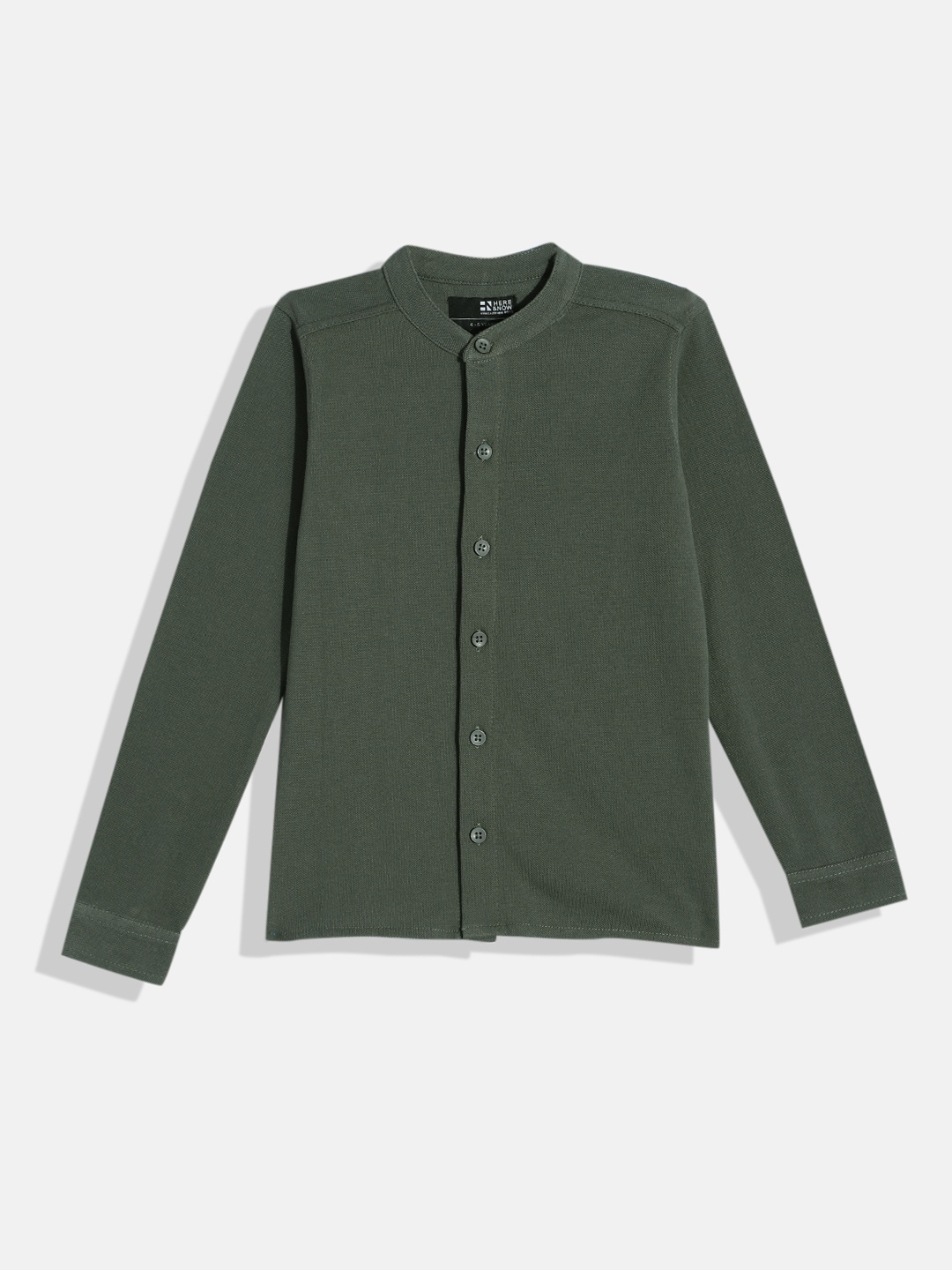 

HERE&NOW Solid Casual Shirt, Olive