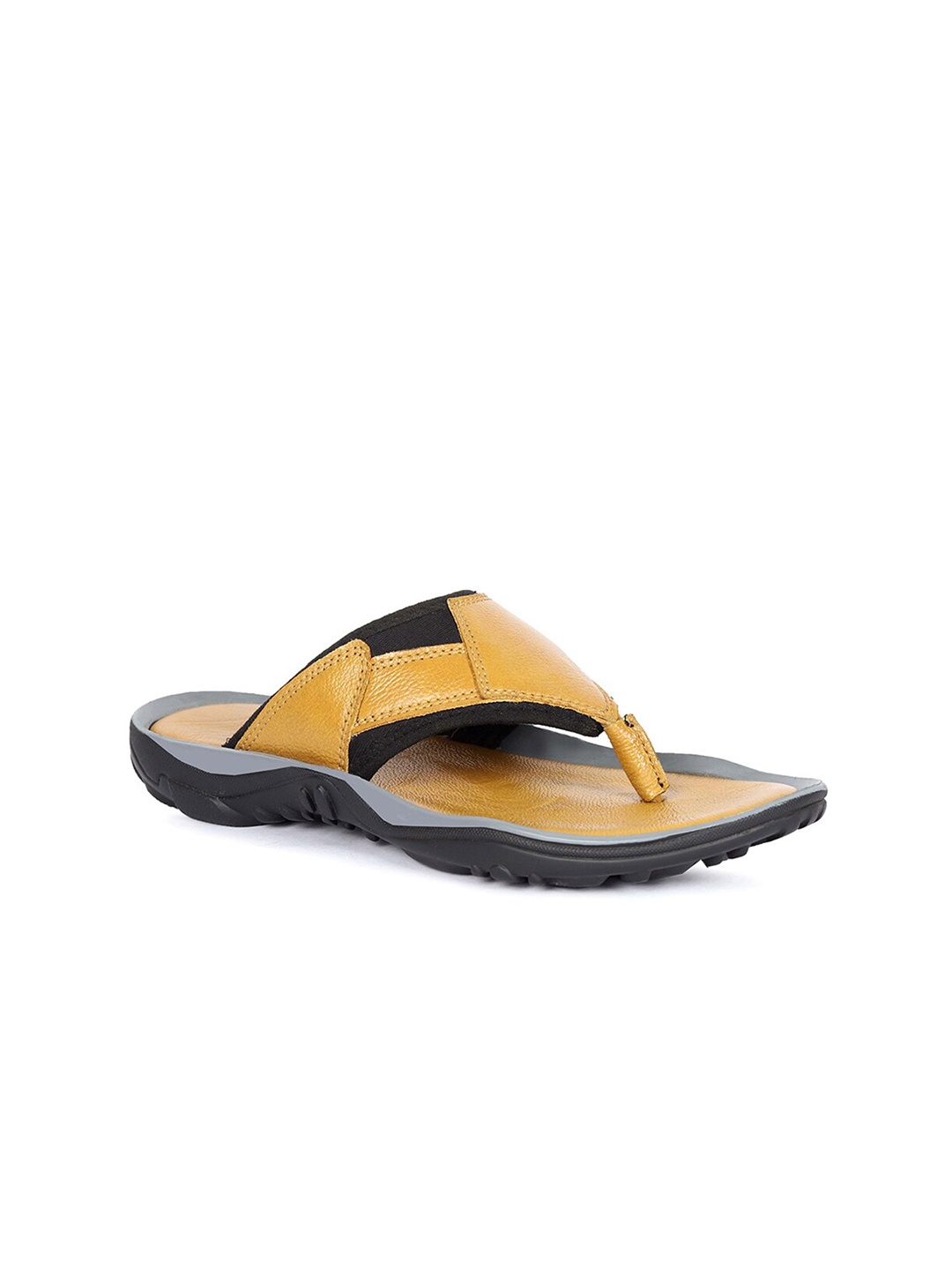 

FOUR STAR TRUCK SALES Men Textured Thong Flip-Flops, Mustard
