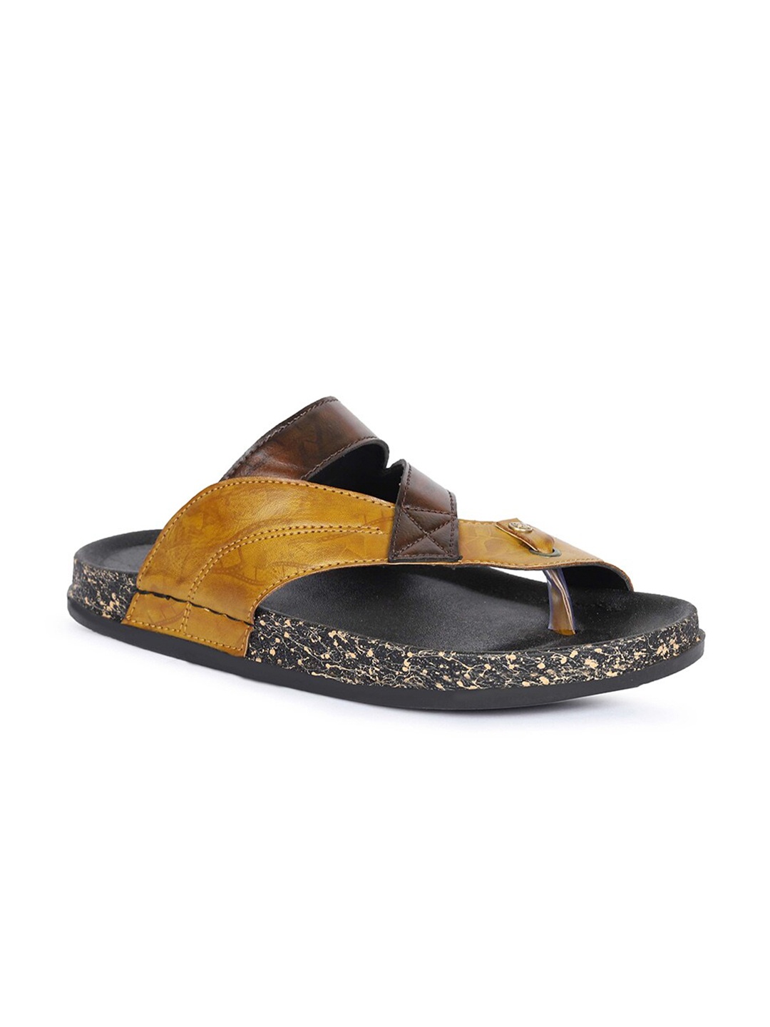 

FOUR STAR TRUCK SALES Men Colourblocked Comfort Sandals, Yellow