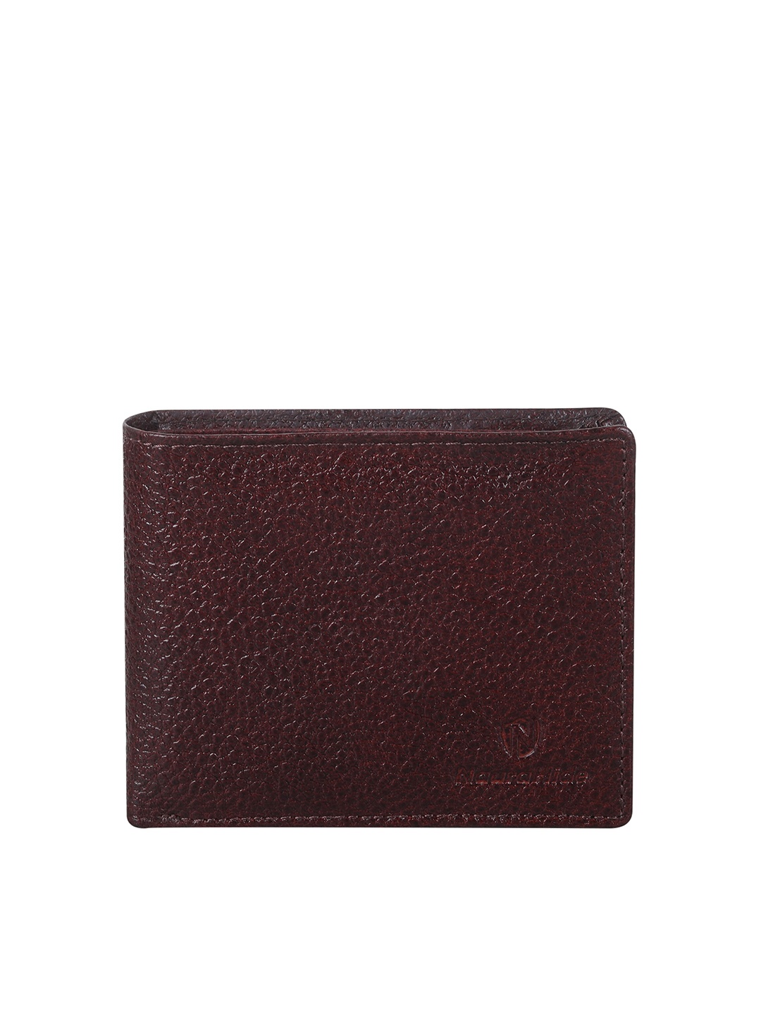 

NauraHide Men Textured Leather Two Fold Wallet, Brown