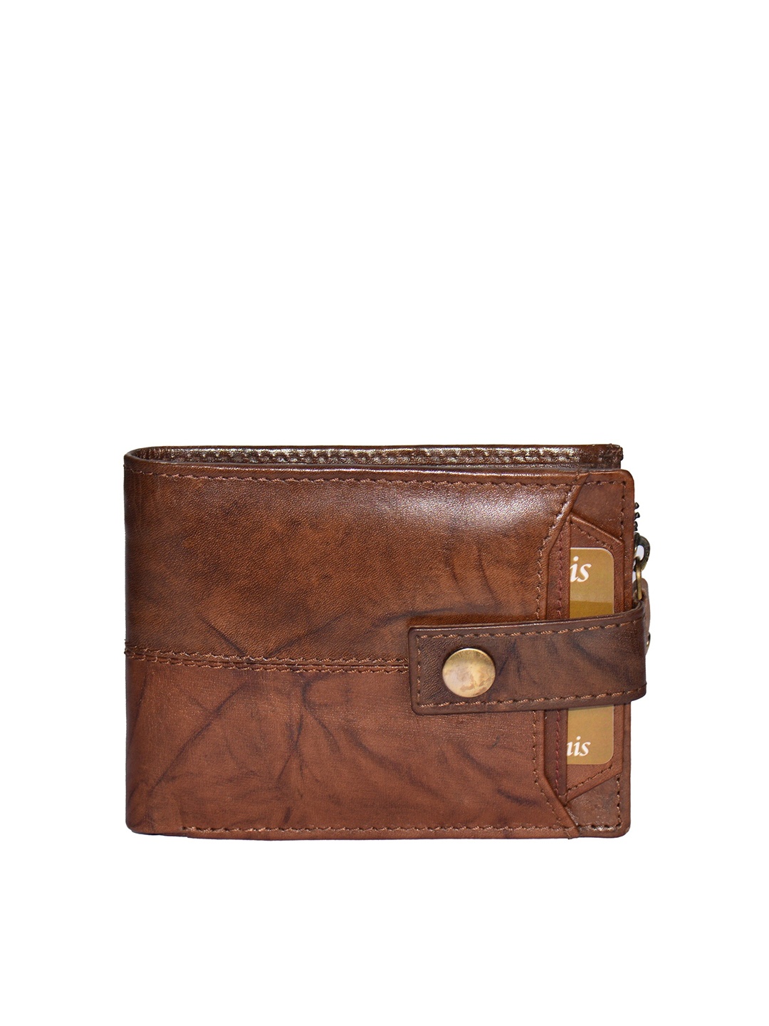 

NauraHide Men Leather Two Fold Wallet, Brown