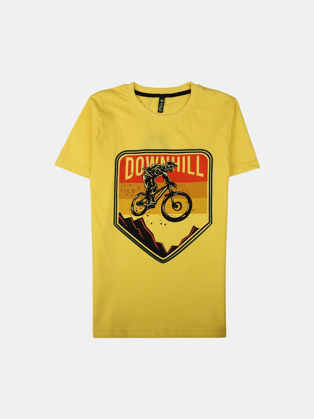 

V-Mart Boys Printed Cotton T-shirt, Yellow