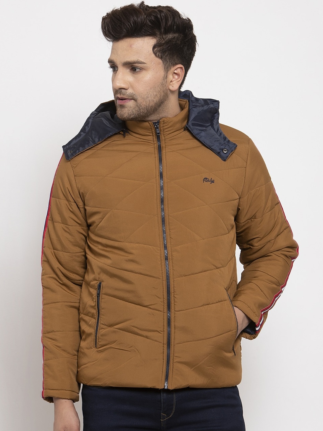 

Cantabil Men Lightweight Padded Jacket, Mustard