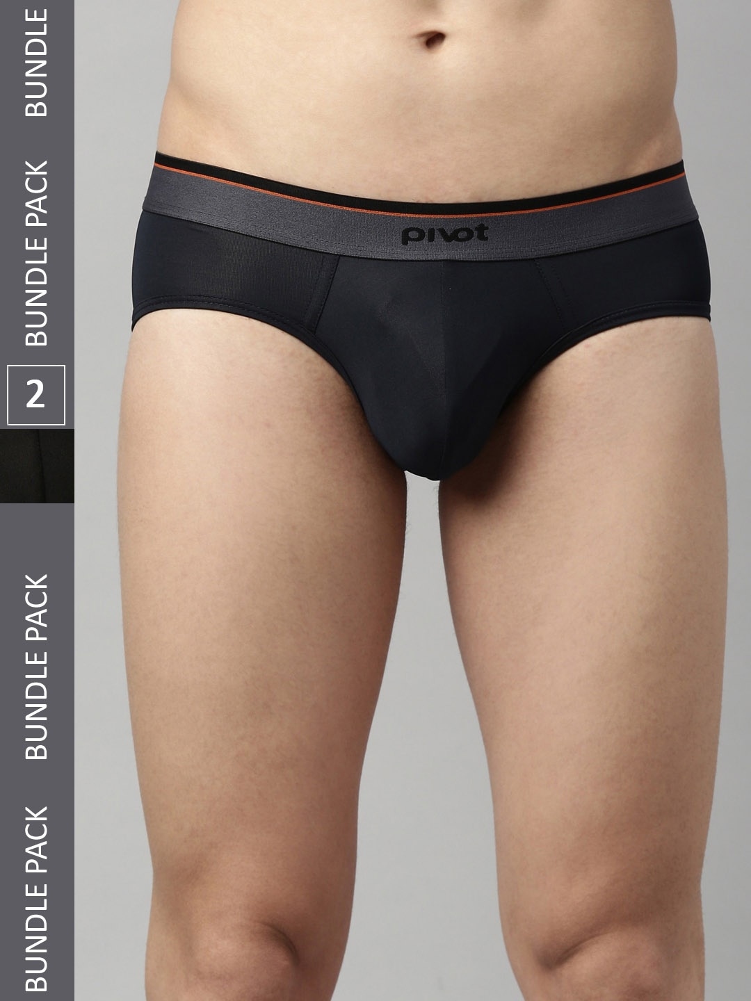 pivot Men Pack Of 2 Assorted Mid Rise Basic Briefs