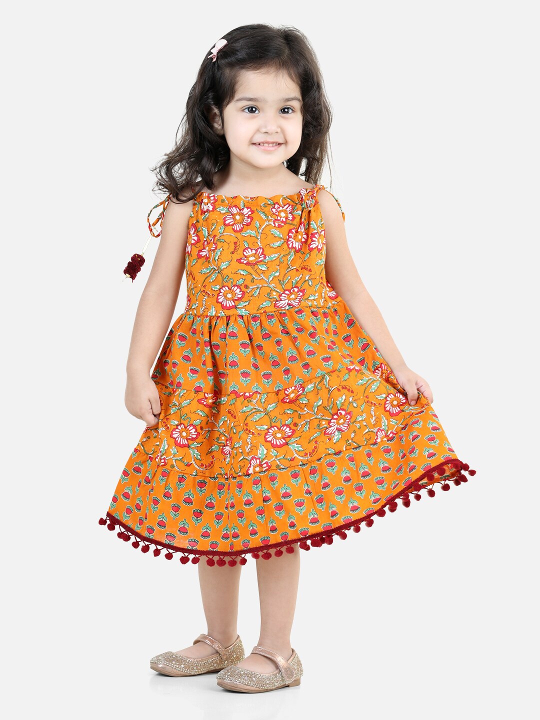 

BownBee Tie-Up Detail Ethnic Motifs Ethnic Dress, Yellow