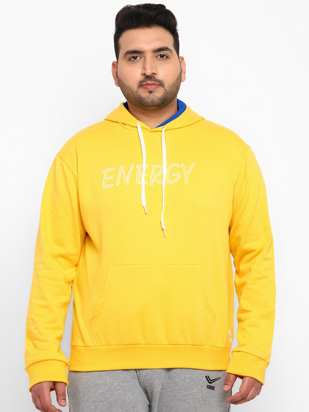 

Yuuki Plus Size Hooded Cotton Dry-Fit Sweatshirt, Yellow