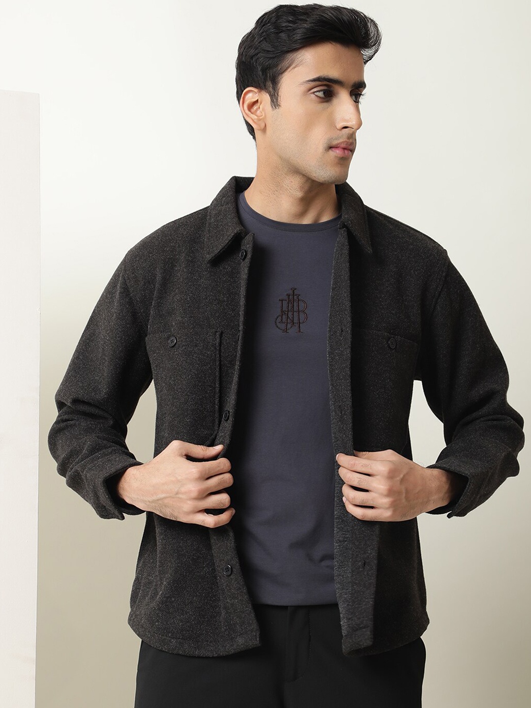 

RARE RABBIT Men Jerome Slim Fit Cotton Jacket, Grey