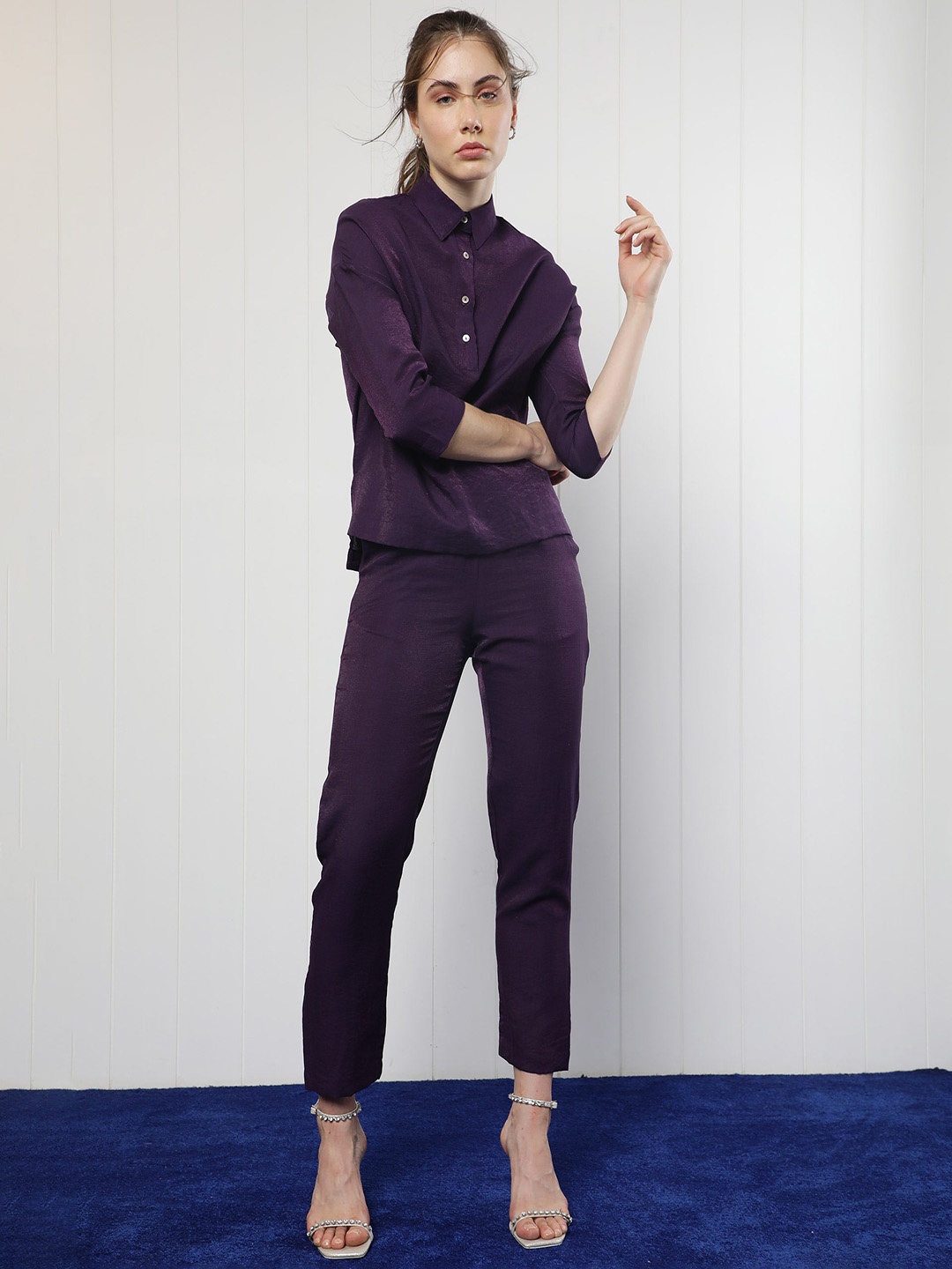 

RAREISM Slim Fit Trousers, Purple